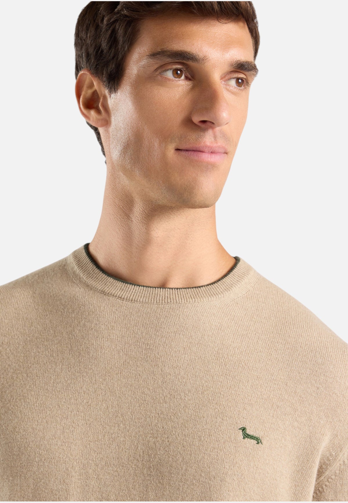 Maglione A Girocollo Uomo Harmont & Blaine Misto lana e cashmere, Dettagli a contrasto, Regular Fit, Finiture a costine, Logo Harmont & Blaine  HRR007030187