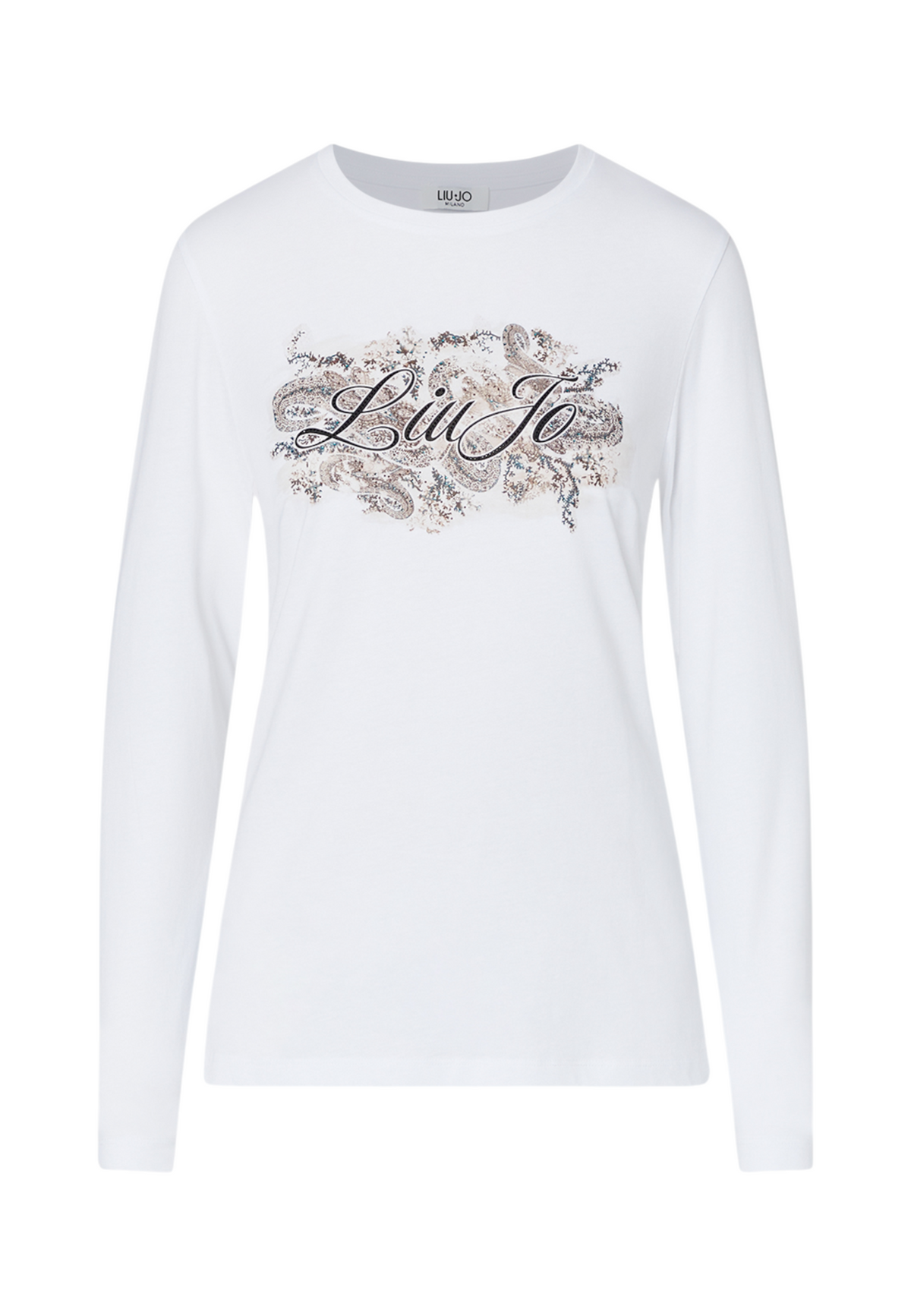 T-Shirt Manica lunga Donna Liu Jo Skinny Fit Con logo LiuJo e Stampa  WF6448JS923