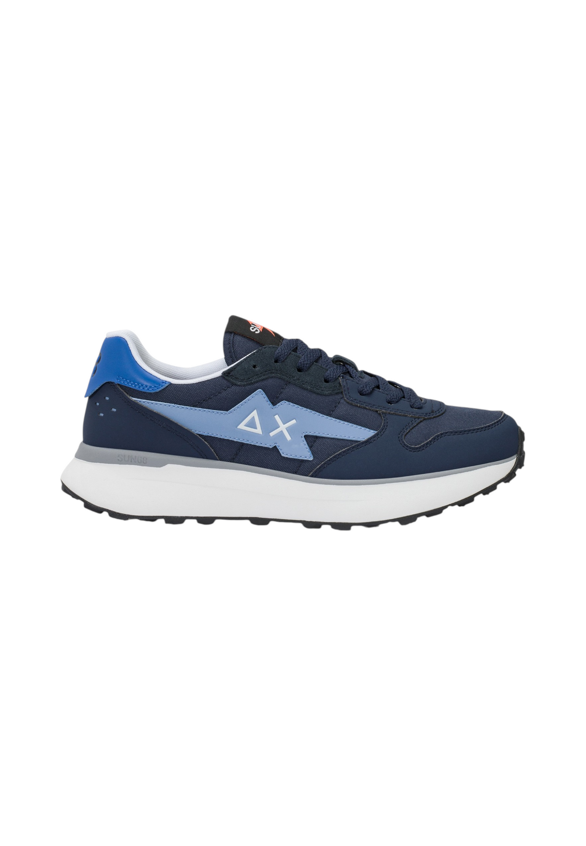 Sneakers Basse Uomo Sun68 Stile Running, Nylon E PU, Patch Fulmine Niki 4.0 Solid Z46133