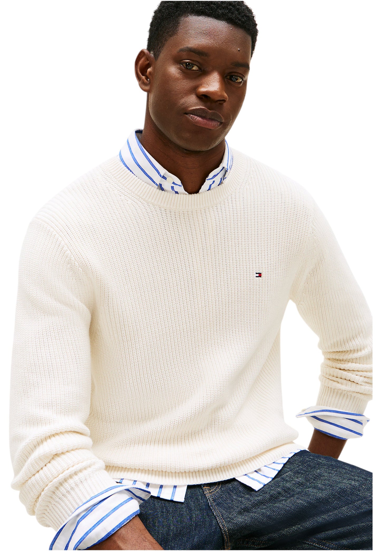 Maglione A Girocollo Uomo Tommy Hilfiger  Rwb Rib MW0MW41516