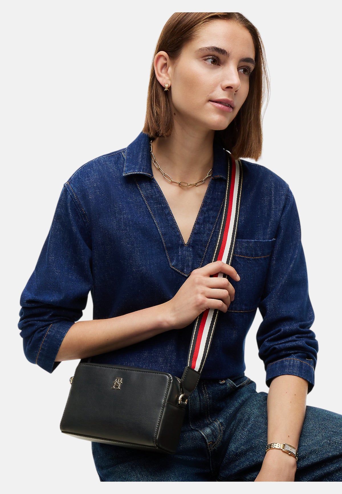 Borsa A Spalla Donna Tommy Hilfiger Camera Bag Corp Th Joy AW0AW19315