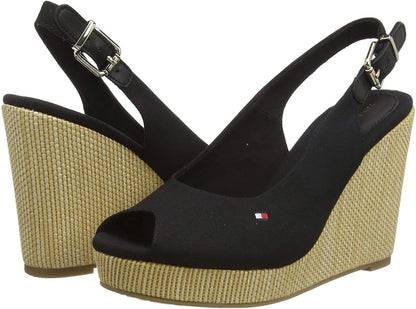 Sandali Con Zeppa Donna Tommy Hilfiger Alta Iconic Elena Sling Back Wedge FW0FW04789
