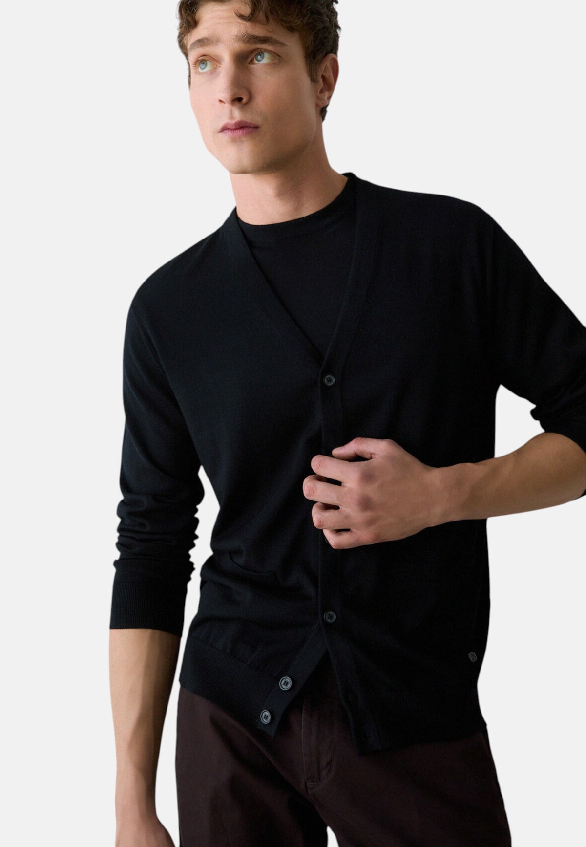 Cardigan  Uomo Liu Jo In Lana Con Scollo A V  QF6232MA27P