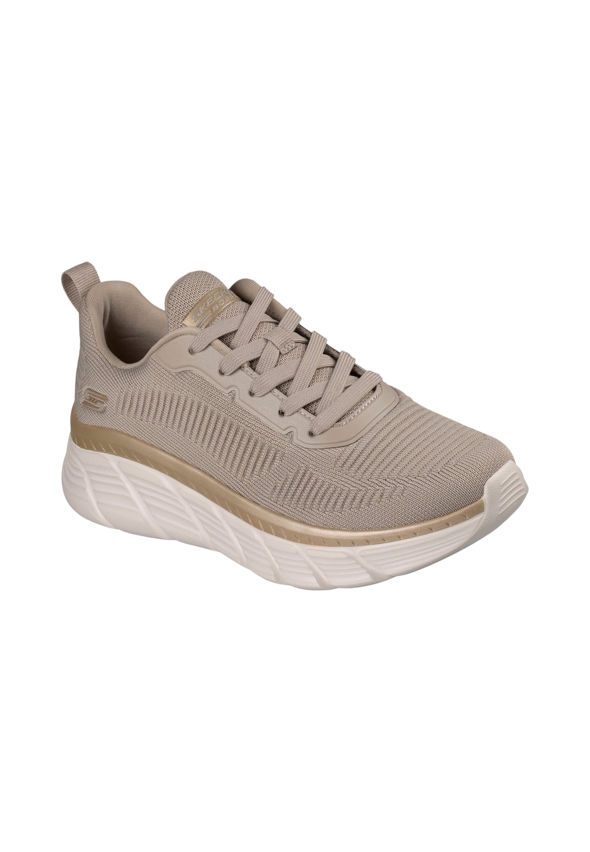 Sneakers Basse Donna Skechers Platform, Memory Foam, Vegan, Suola Platform 5 Cm, Lavabile In Lavatrice Bobs B Flex Hi - Flying Hi 117385