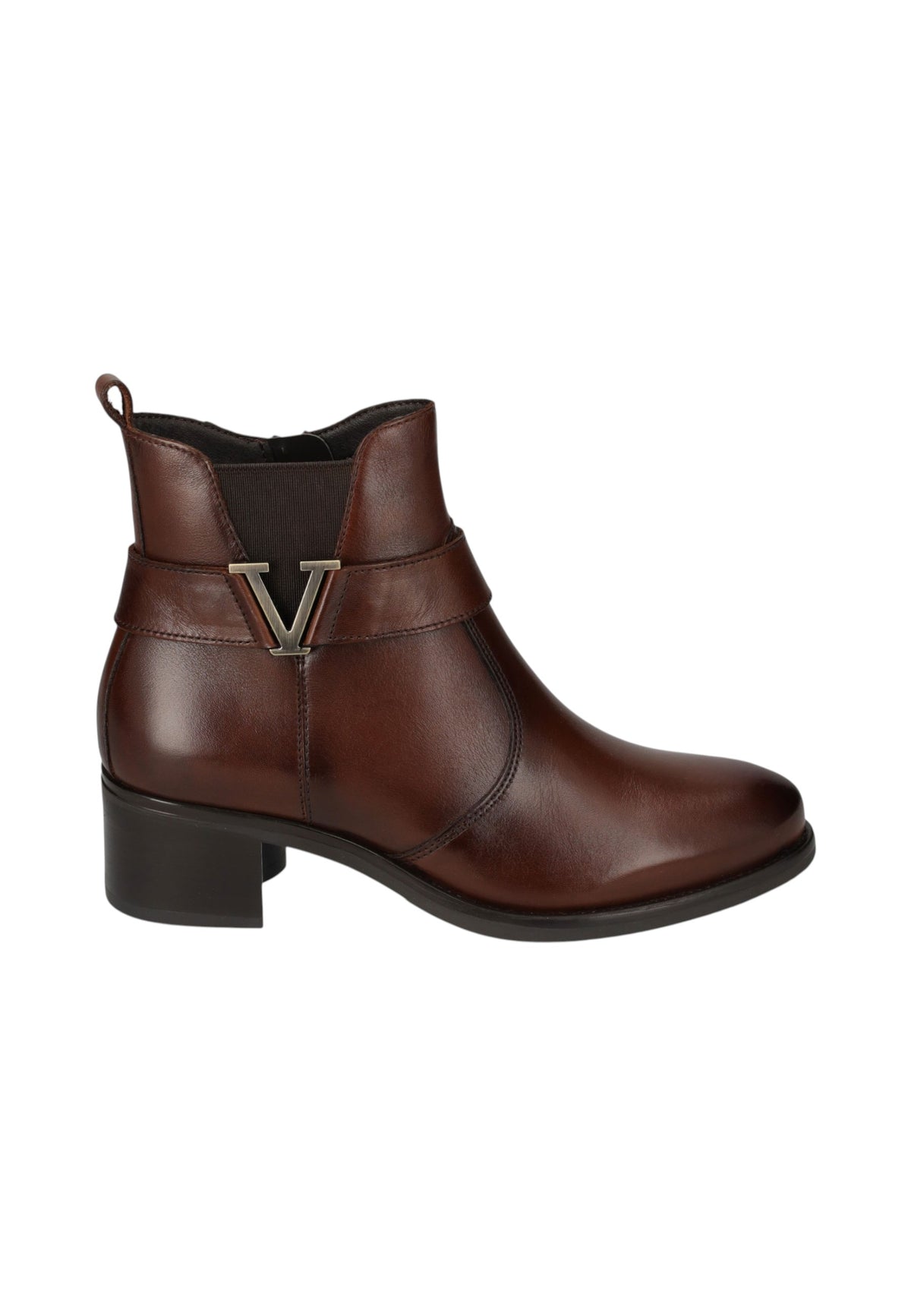 Stivaletti Con Tacco Donna Valleverde inserto elastico laterale, dettaglio metallico a V, linguetta posteriore  47610