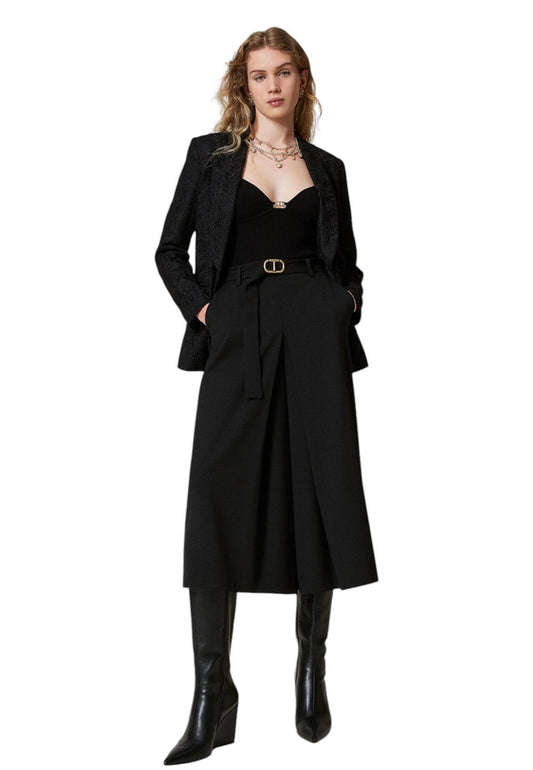 Pantaloni  Donna Twinset Con Contropiego E Cintura  242TP2162