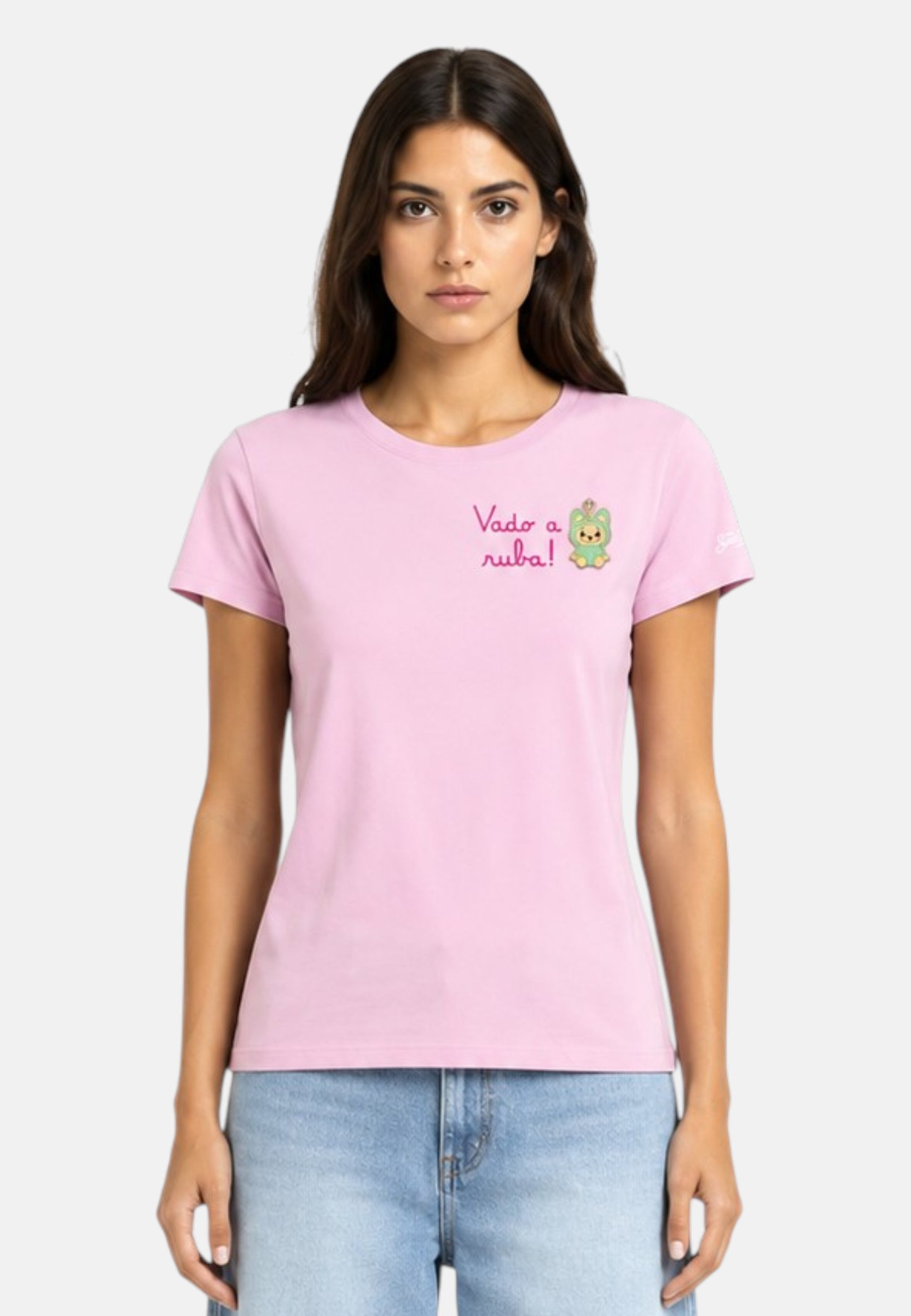 T-Shirt Manica Corta Donna Mc2 Saint Barth Vado Ruba Puppy Charm Emb Emilie EMI0001