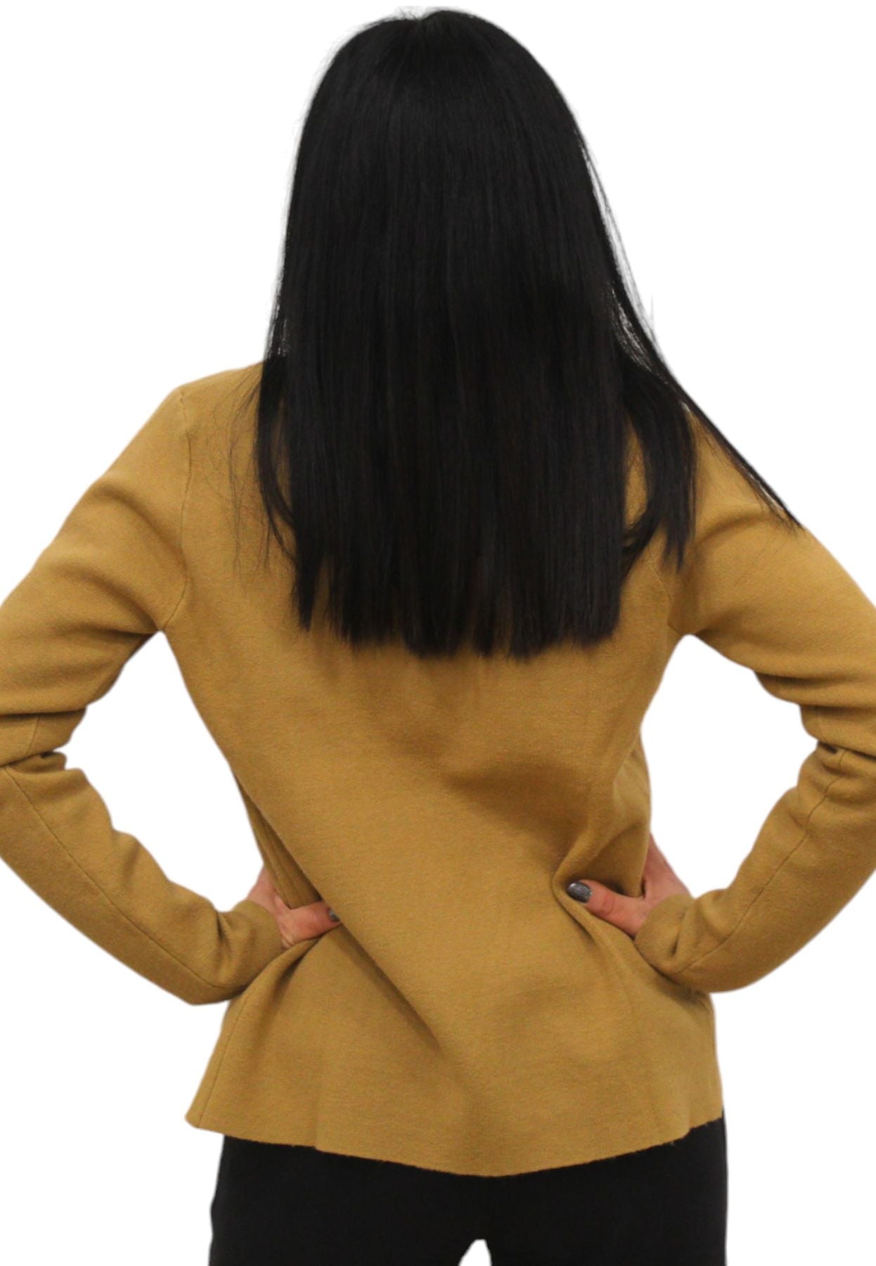 Giacca Blazer Donna White Wise In Maglia Con Collo A Revers  WW18057