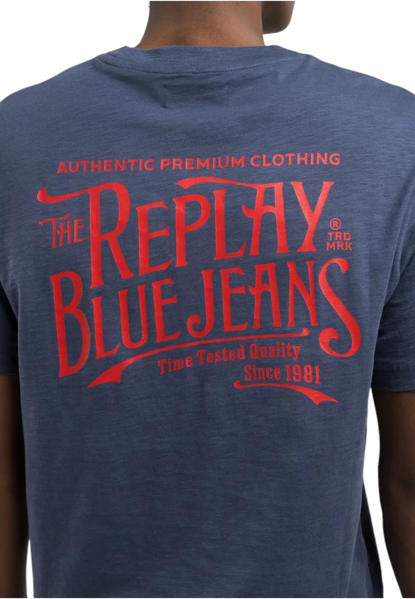 T-Shirt Manica Corta Uomo Replay In Jersey Fiammato