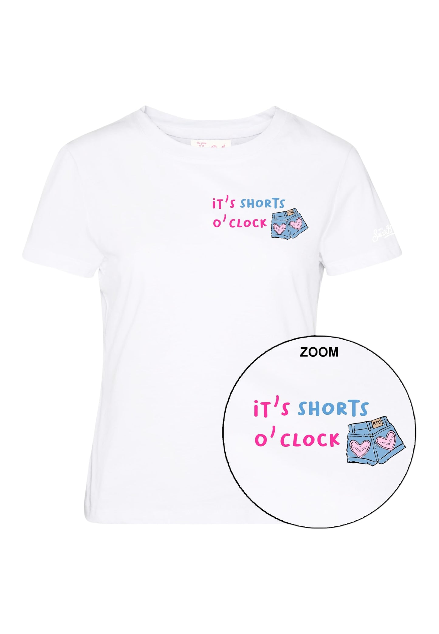 T-Shirt Manica Corta Donna Mc2 Saint Barth Shorts O Clock Emb Emilie EMI0001