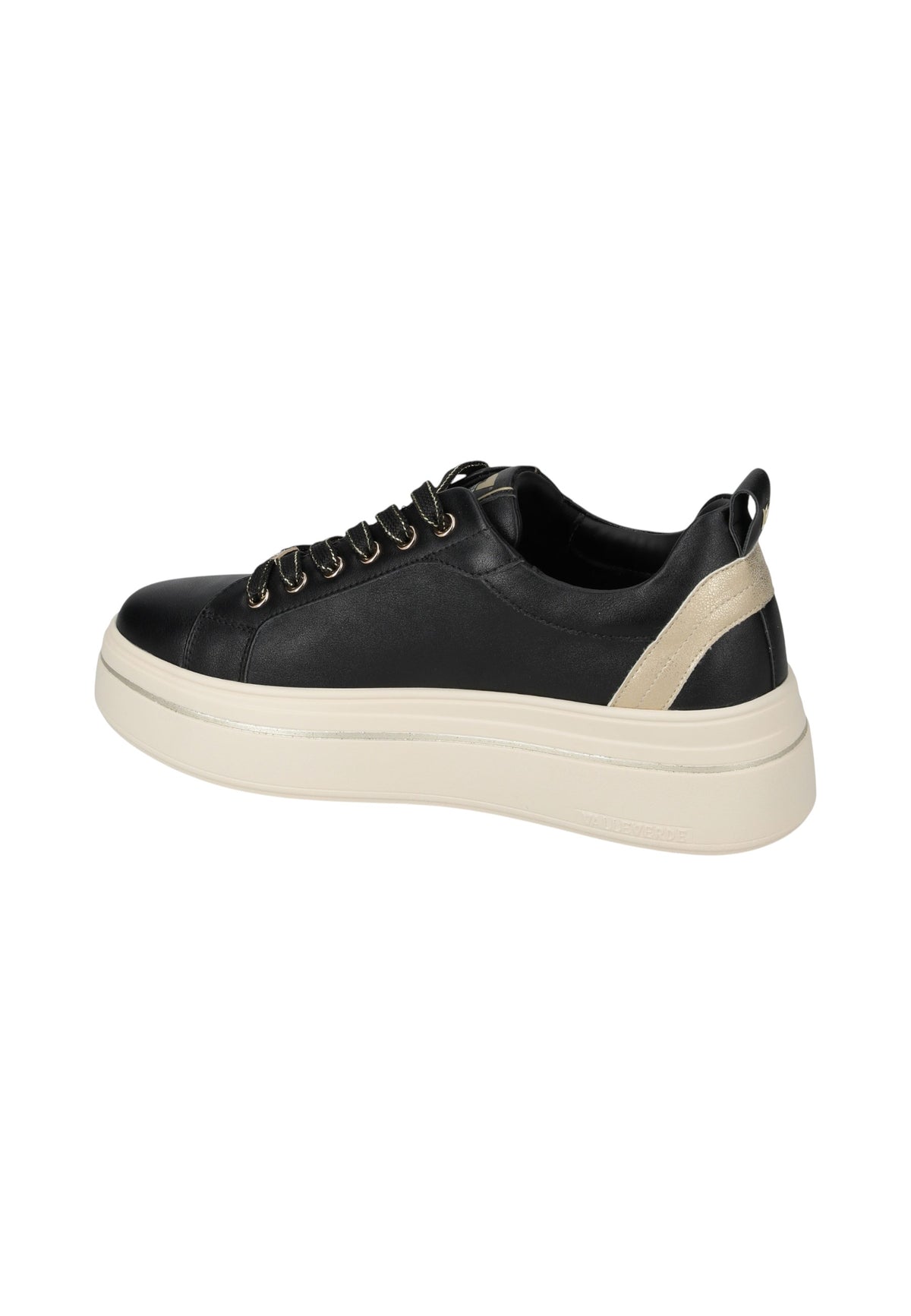 Sneakers Basse Donna Valleverde chiusura con lacci, piccoli rivetti laterali, inserto a contrasto sul tallone, suola spessa, sottopiede in pelle  V35450