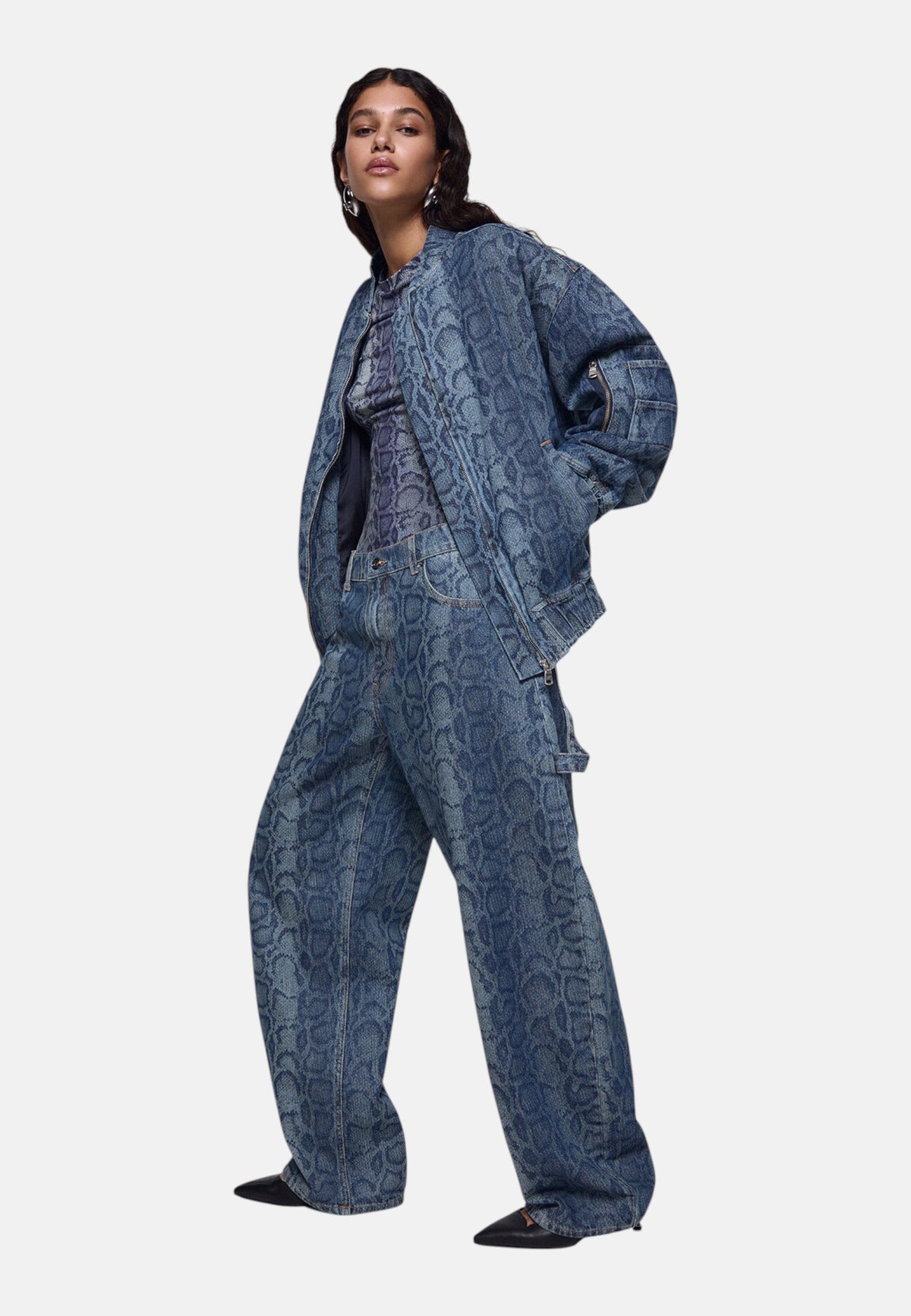 Jeans Barrel Fit Donna Liu Jo Con Stampa Pitone  UF6519D0397