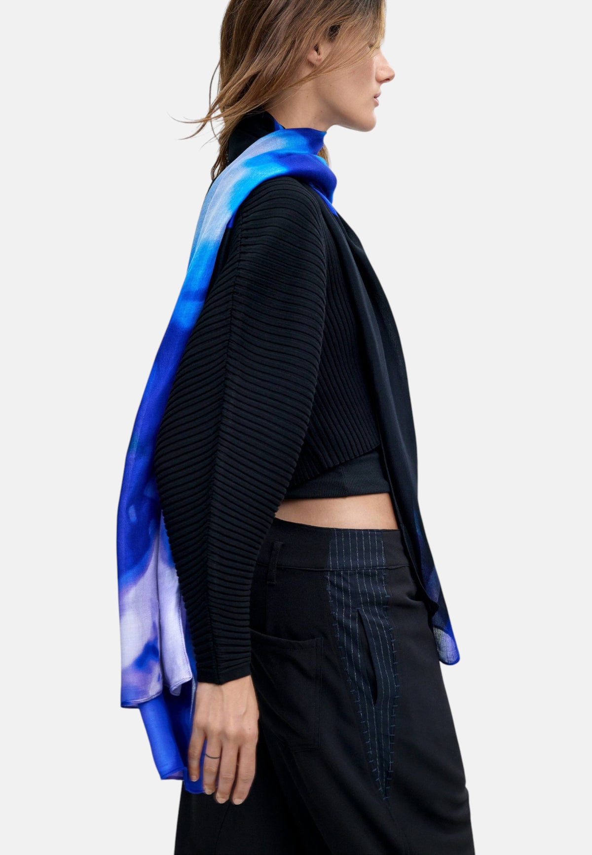 Foulard  Donna Desigual 80x185 cm, Effetto degrad�, Viscosa Lenzing EcoVero Degrade Blue 26WAWA36