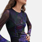 Vestito Lungo Donna Desigual Collaborazione M. C. Lacroix, Motivo a foglie, Fit regular, In tulle, Manica lunga, Viscosa Lenzing EcoVero, Poliestere riciclato Leafs 26WWVK01