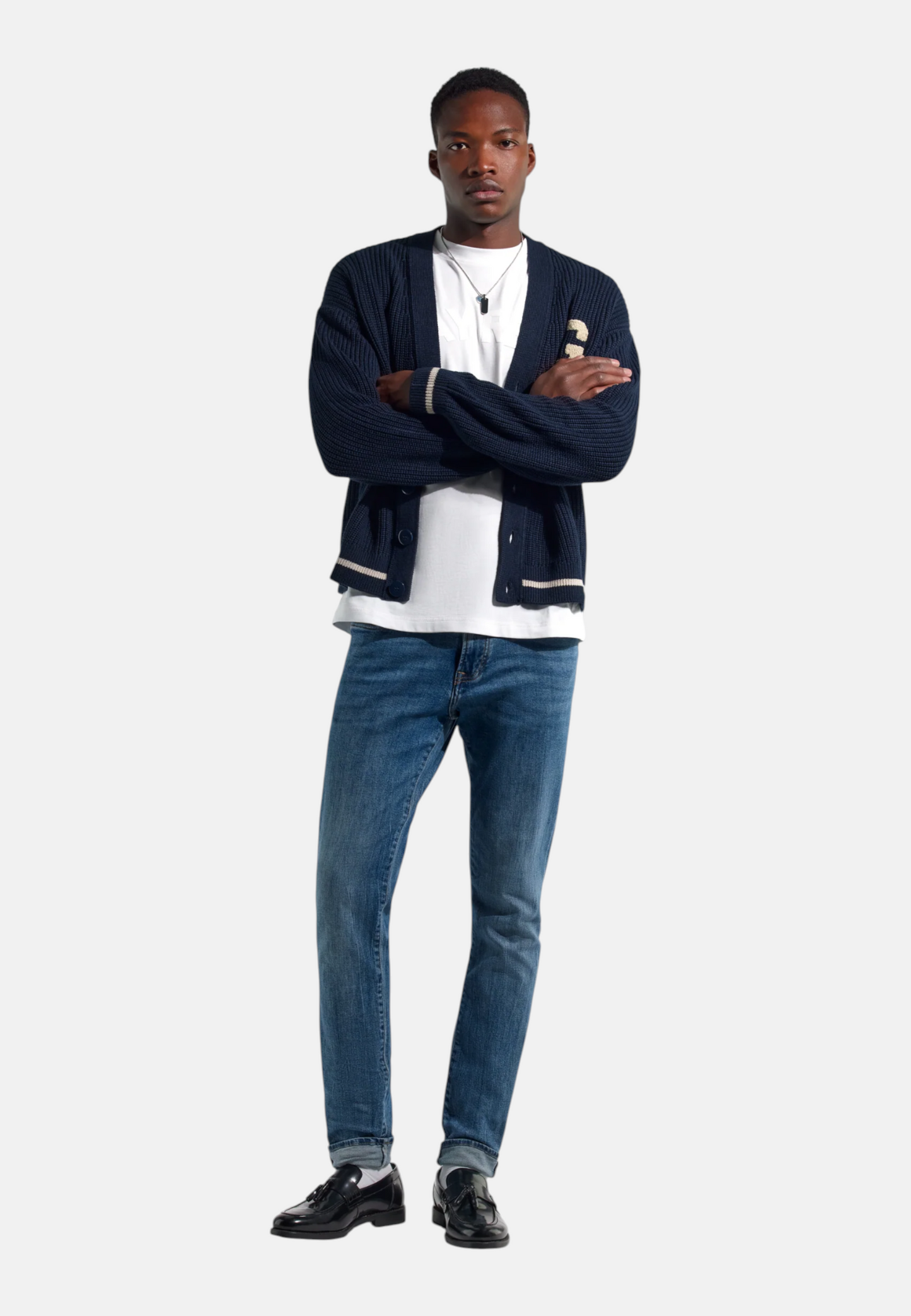 Jeans Skinny Fit Uomo Gas Stone Medium Blue + 3D Wiskers Sax Zip Plus 351598030291