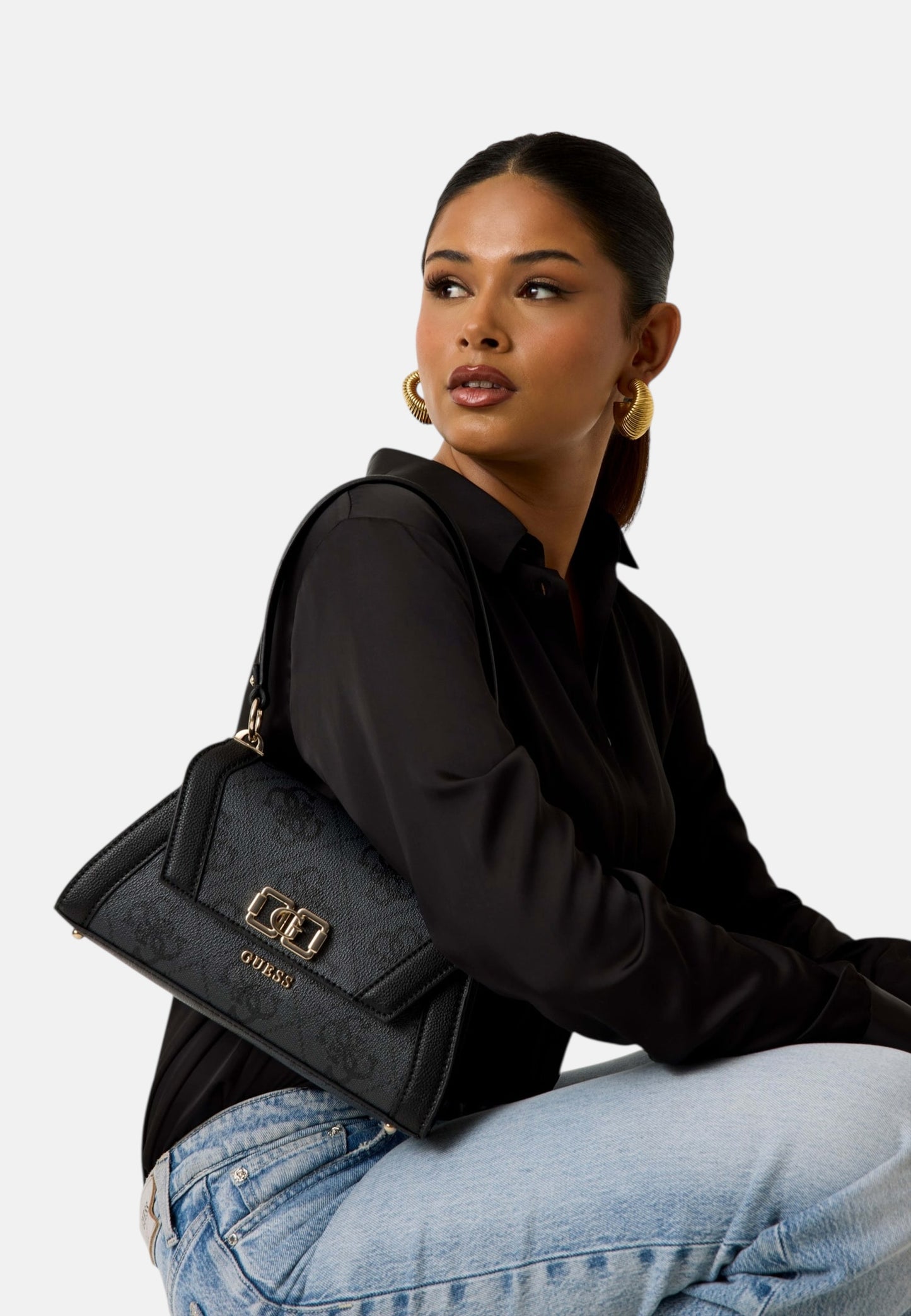 Borsa A Spalla Donna Guess Flap Shoulder Bag Karnilla Logo HWOS9901190