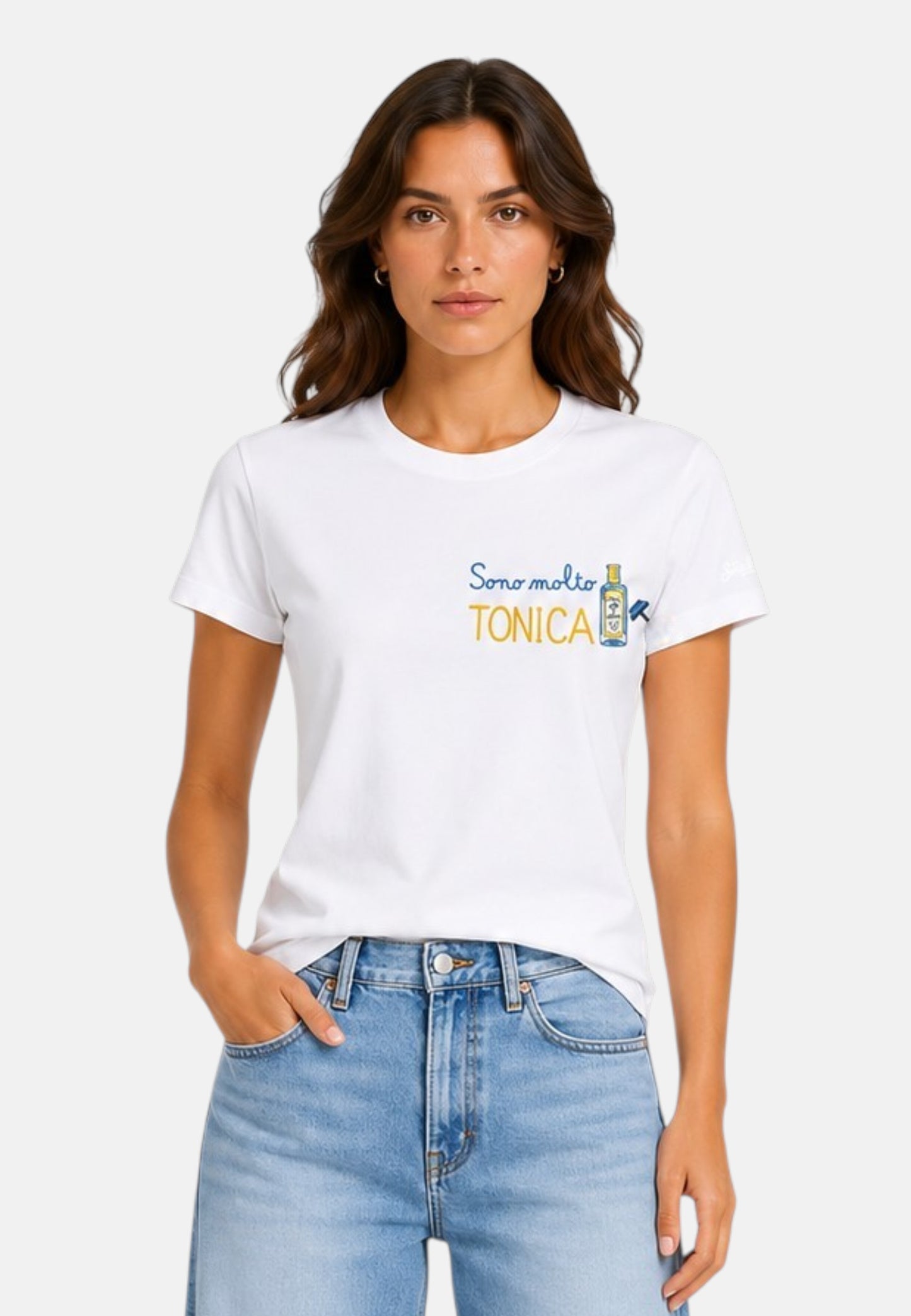 T-Shirt Manica Corta Donna Mc2 Saint Barth Molto Tonica Emb Emilie EMI0001