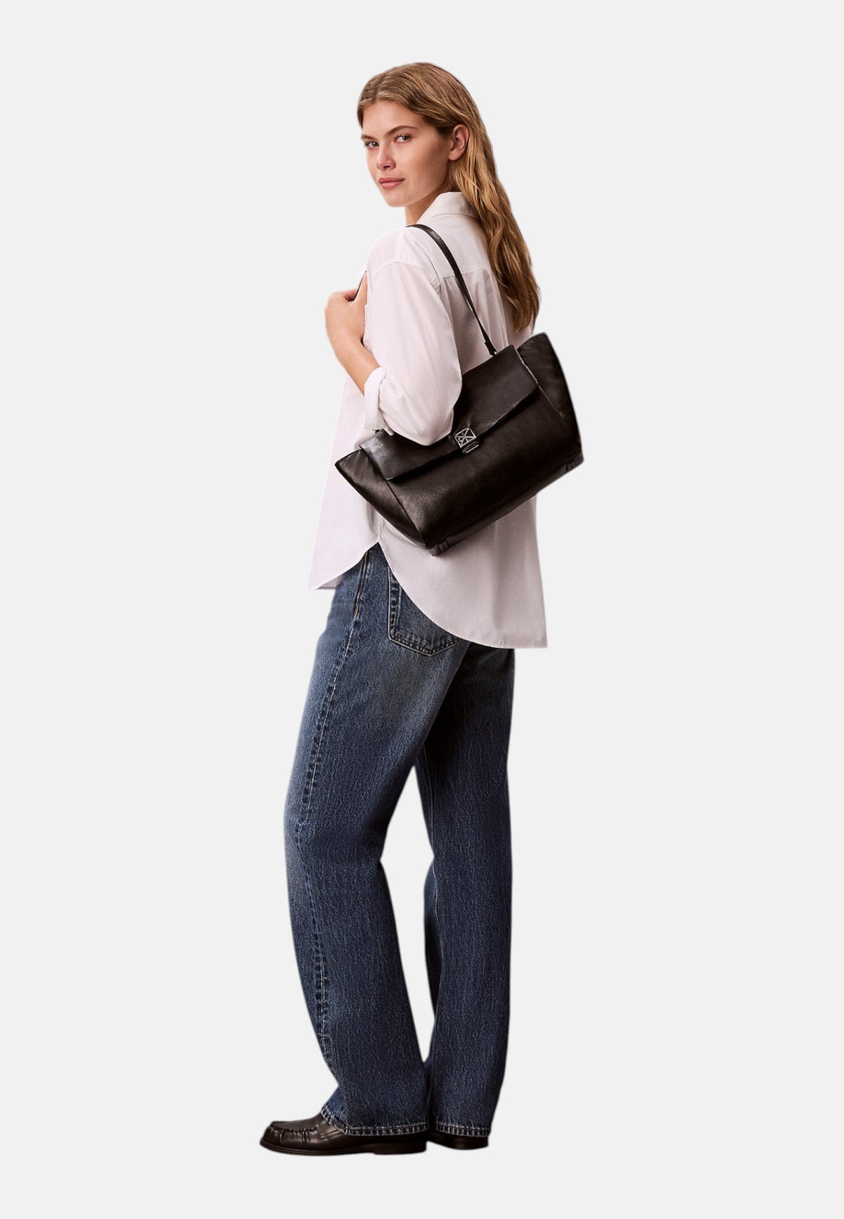 Borsa A Spalla Donna Calvin klein Padded Satchel Emblem Hw LV04F3615G