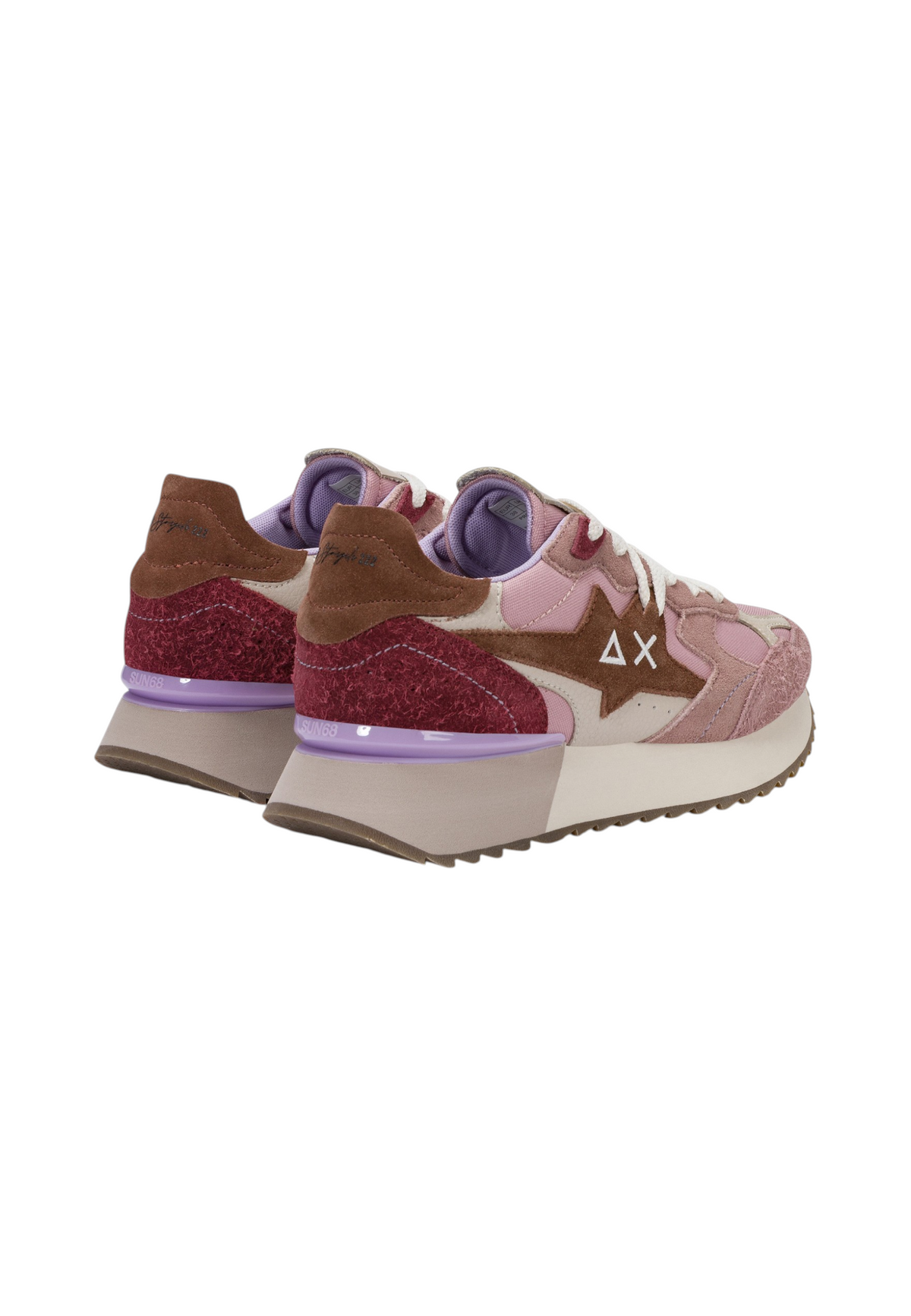 Sneakers Basse Donna Sun68 Stile Running, Suede E Nylon Stargirl Multicolor Z46222