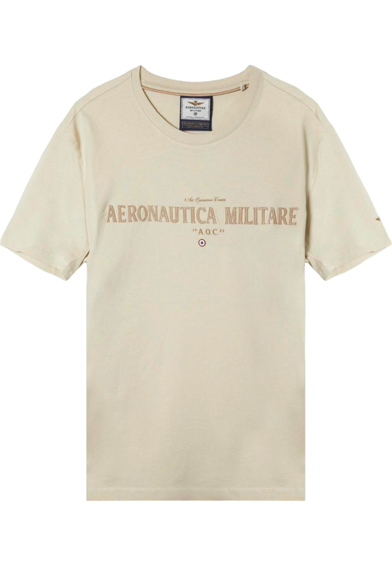 T-Shirt Manica Corta Uomo Aeronautica Militare Con Stampa Gommata E Logo In Ecopelle  241TS2228J634