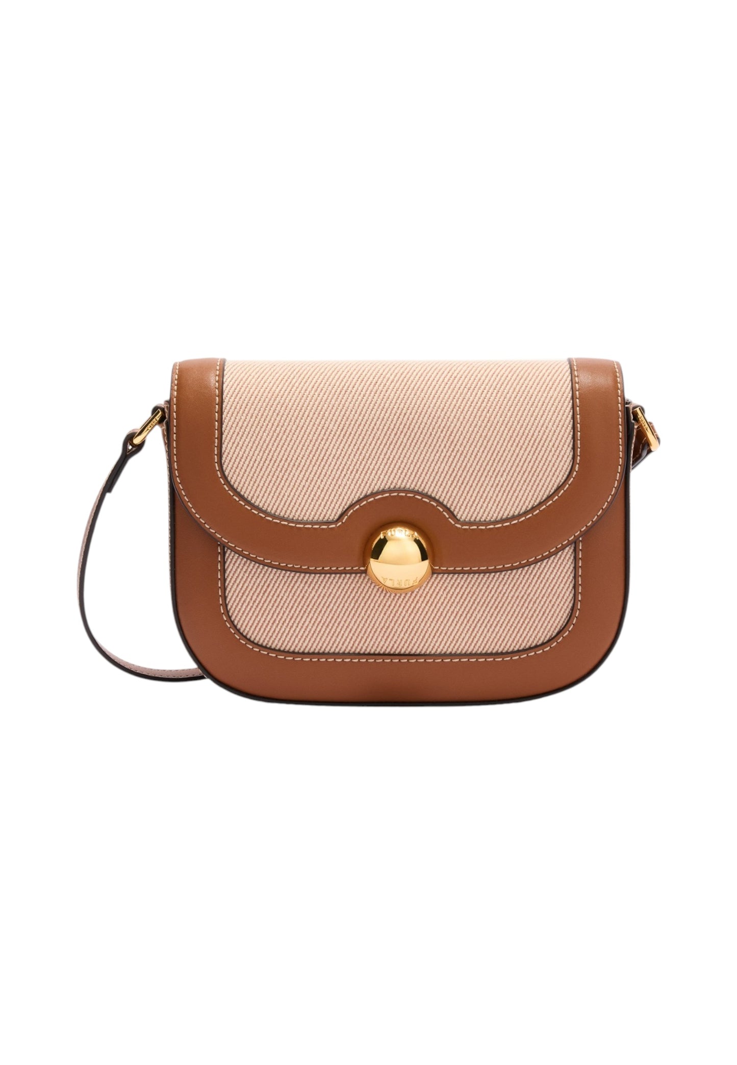 Borsa A Tracolla Donna Furla Crossbody Rotonda Small Tessuto Canvas Furla Moonlight WB01887BX3542