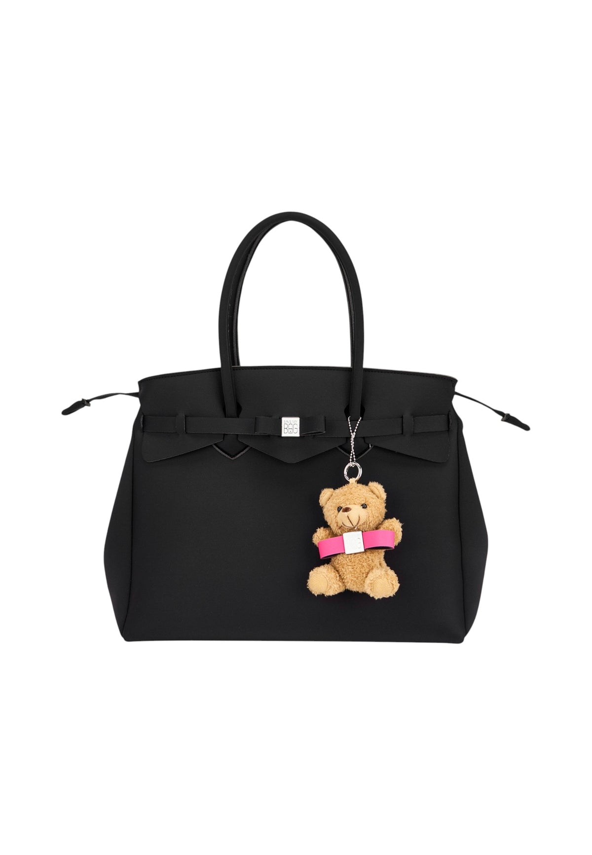 Borsa A Spalla Donna Save My Bag Shopping bag extra large, Doppi manici, Chiusura con zip, Logo Save My Bag in metallo, Charm a forma di orsetto, Dimensioni: 39 x 18 x 29 Cm Miss S62-MISS-XL-LYT