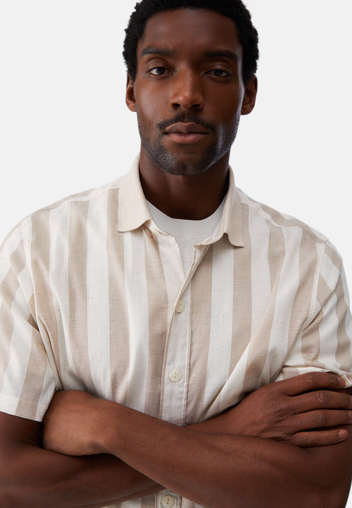 Camicia Manica Corta Uomo Liu Jo A Righe Bianco Pepe  QA6202T574A