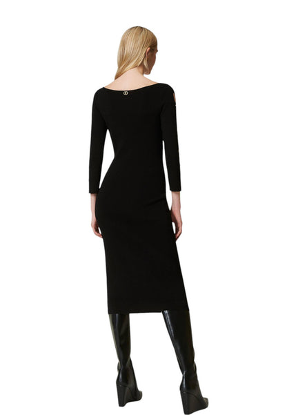 Vestito Midi Donna Twinset In Maglia Con Motivo Aperture  242TP3313