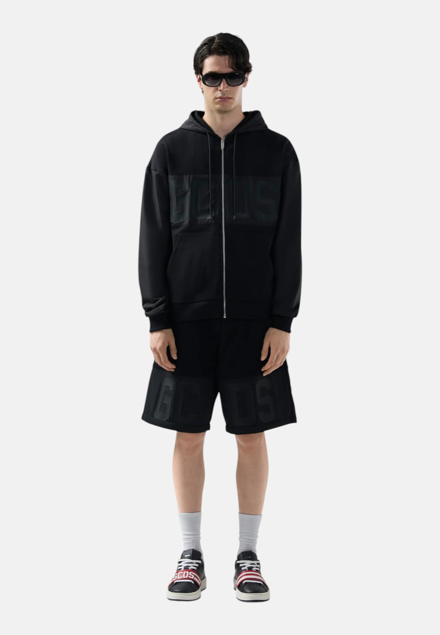 Felpa Con Zip Uomo Gcds  Band Logo Tonal Z0MLQE143F004