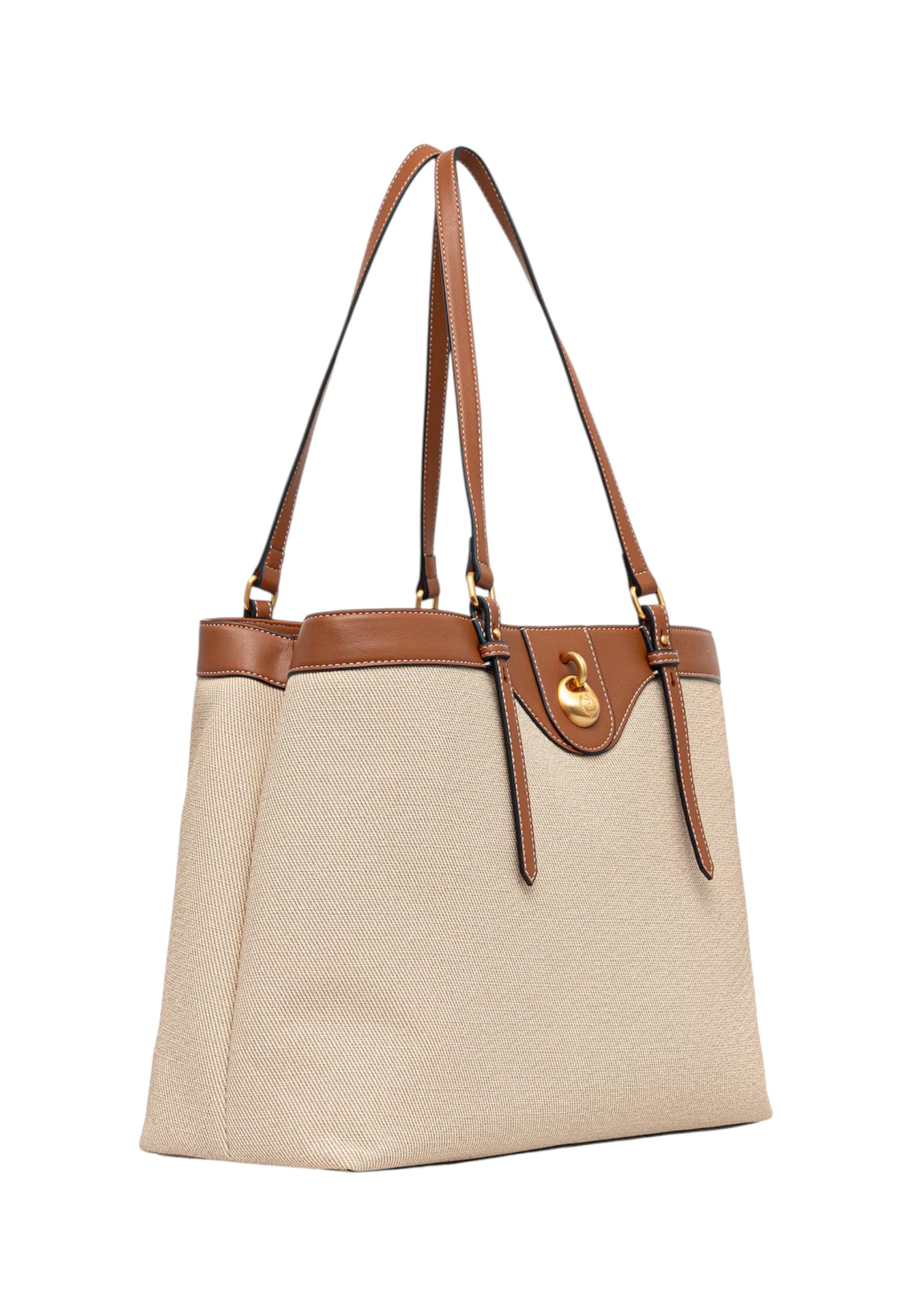 Borsa A Spalla Donna Pollini Big Double Handle In Canvas Drop Bag SC4535PP1OSD1