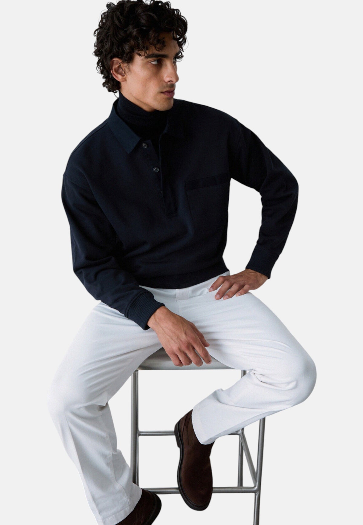 Felpa A Girocollo Uomo Liu Jo Con Collo Polo  QF6065F0946