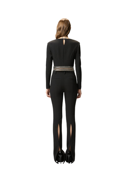 Top  Donna Pinko Manica Lunga In Crepe Con Ricamo Yanira 105955A2YH