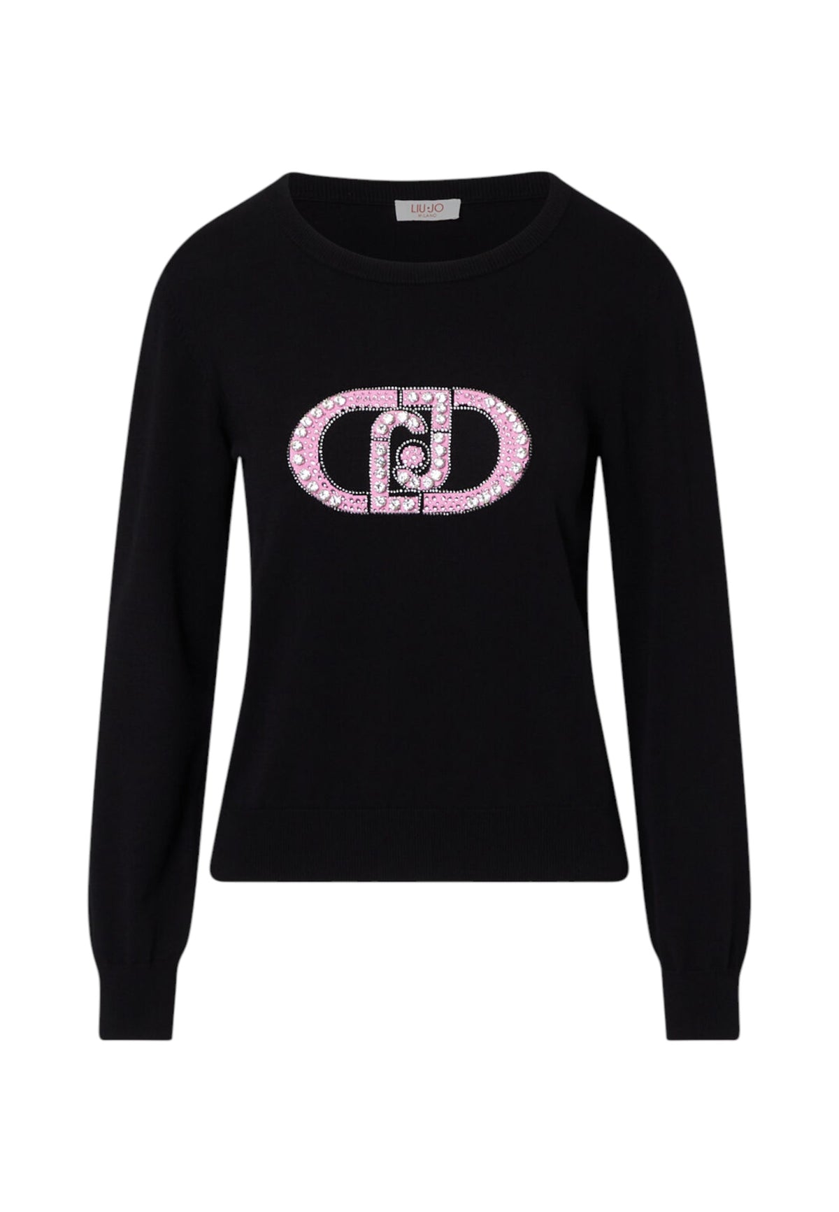 Maglione A Girocollo Donna Liu Jo Con Logo Gioiello LJ In Strass  TF6261MS63L