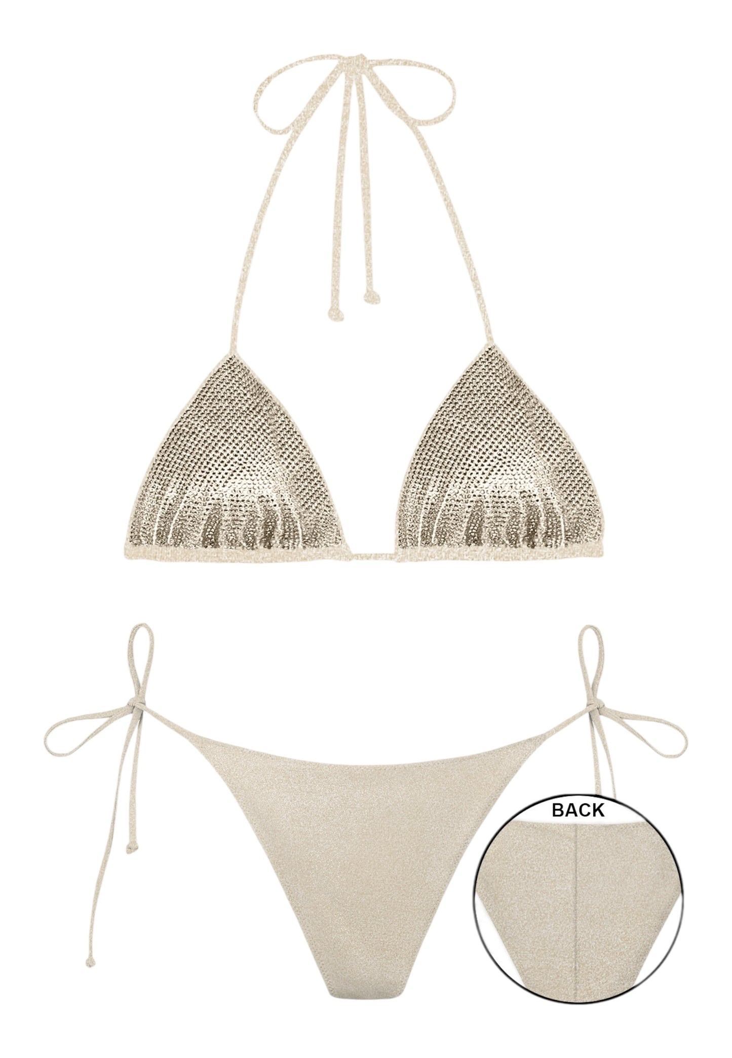 Bikini 2 Pezzi Donna Mc2 Saint Barth Triangle Annabelle + Slip Marielle Shiny Strass Maleah MALE002