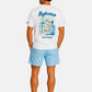 T-Shirt Manica Corta Uomo Mc2 Saint Barth Stampa/Ricamo Fronte E Retro Mykonos Ouzo Portland PRL0002