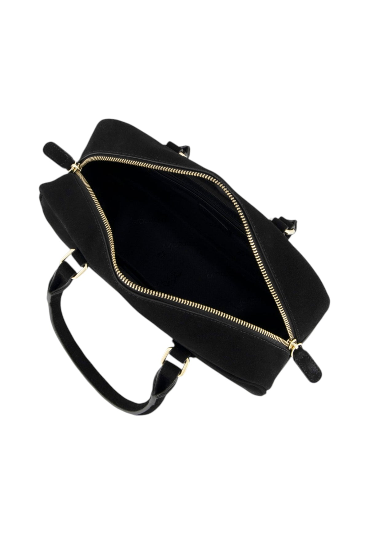 Borsa A Mano Donna Braccialini A Bauletto, Doppio con tracolla removibile e regolabile, Chiusura con zip, Due tasche interne, una con zip e una aperta, Finitura effetto camoscio, Dimensioni: 27.5 x 9.5 x 13 Cm Sara B19370PP