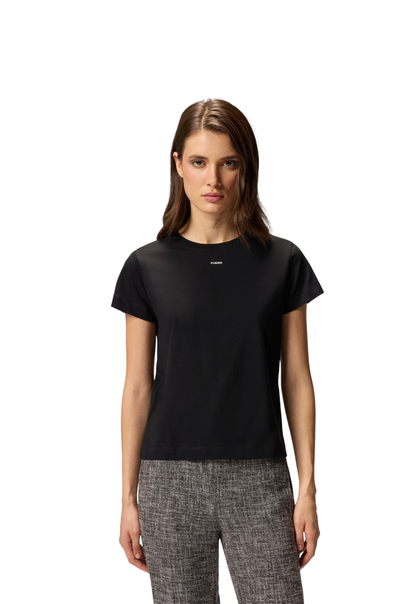 T-Shirt Manica Corta Donna Pinko Stampa Logo Basico 100373A2RE