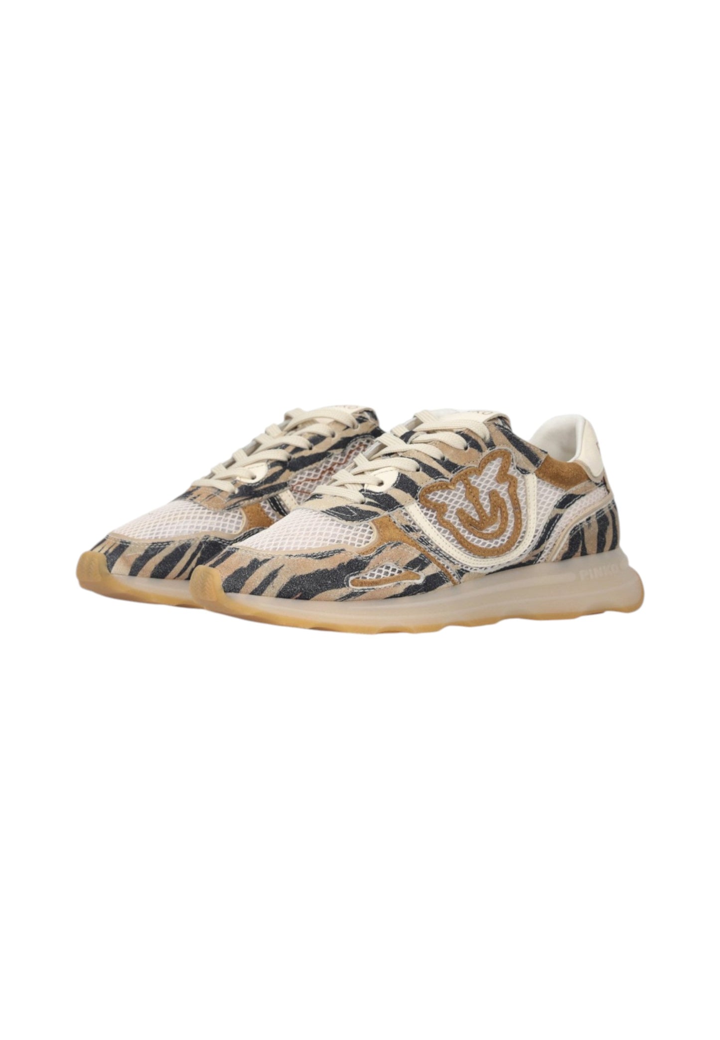 Sneakers Basse Donna Pinko In Camoscio Bovino Stampa Tigre Con Logo Love Birds Zoe 18B SS0175P088