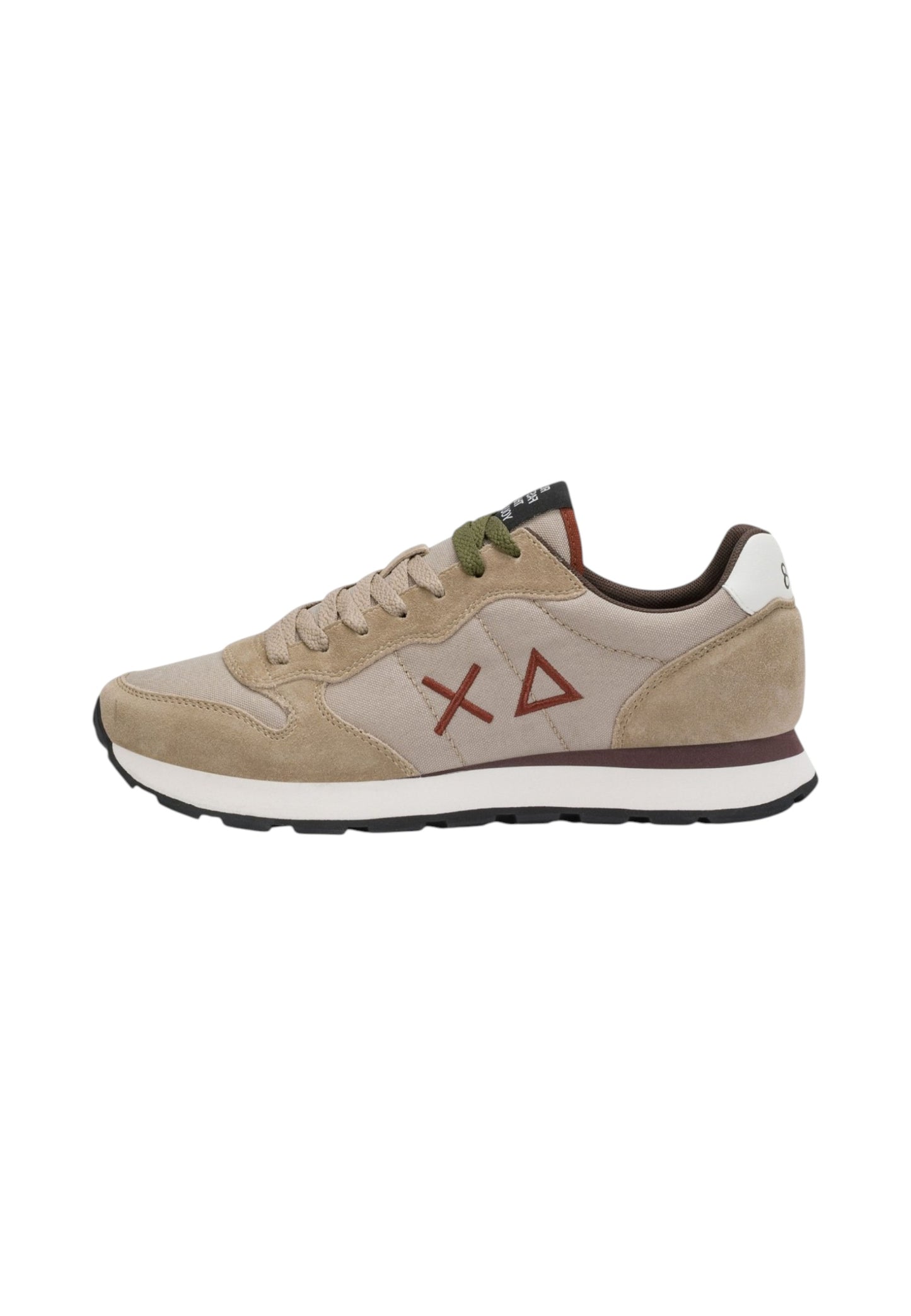 Sneakers Basse Uomo Sun68 Stile Running, Logo Ricamato, Nylon E Suede Tom Solid Z46101