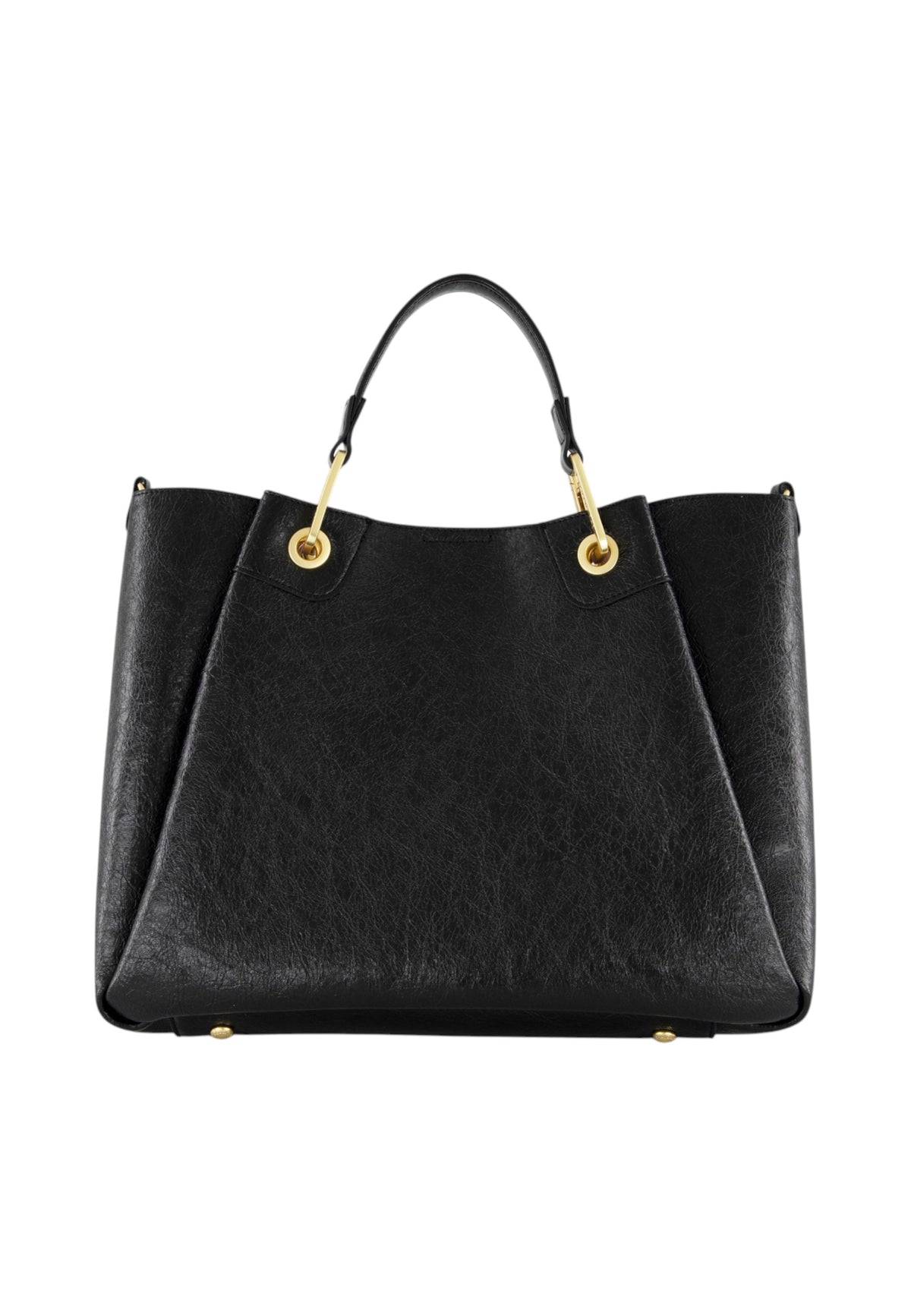 Borsa A Mano Donna Braccialini A Bauletto, Doppio con tracolla removibile e regolabile, Chiusura con clip, Con pochette interna removibile, Finitura lucida effetto spiegazzato, Dimensioni: 36 x 17 x 29 Cm Amy B19192YY