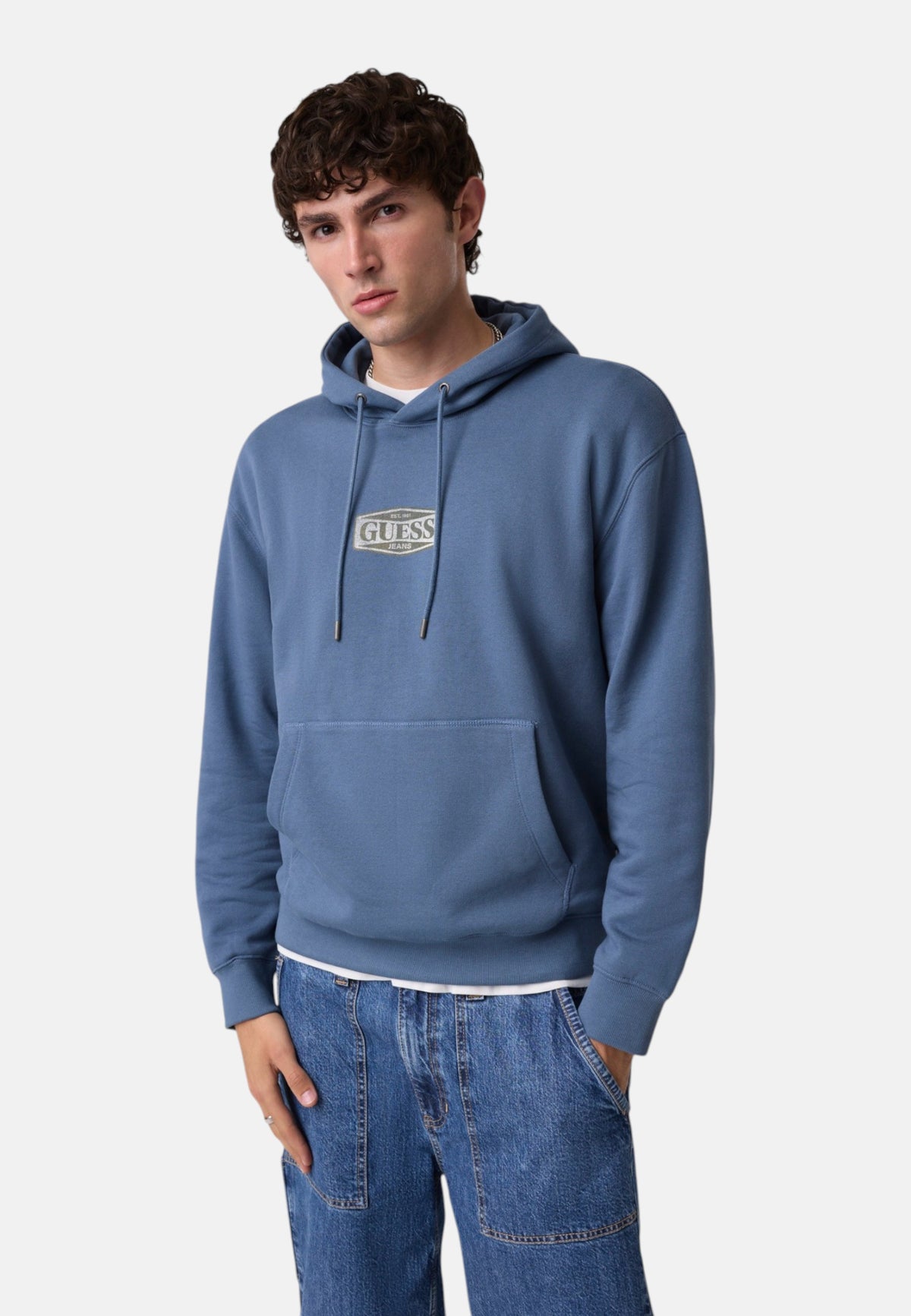 Felpa Con Cappuccio Uomo Guess Logo, Vestibilit� regular, Logo classico Gj M6BQ12K5459