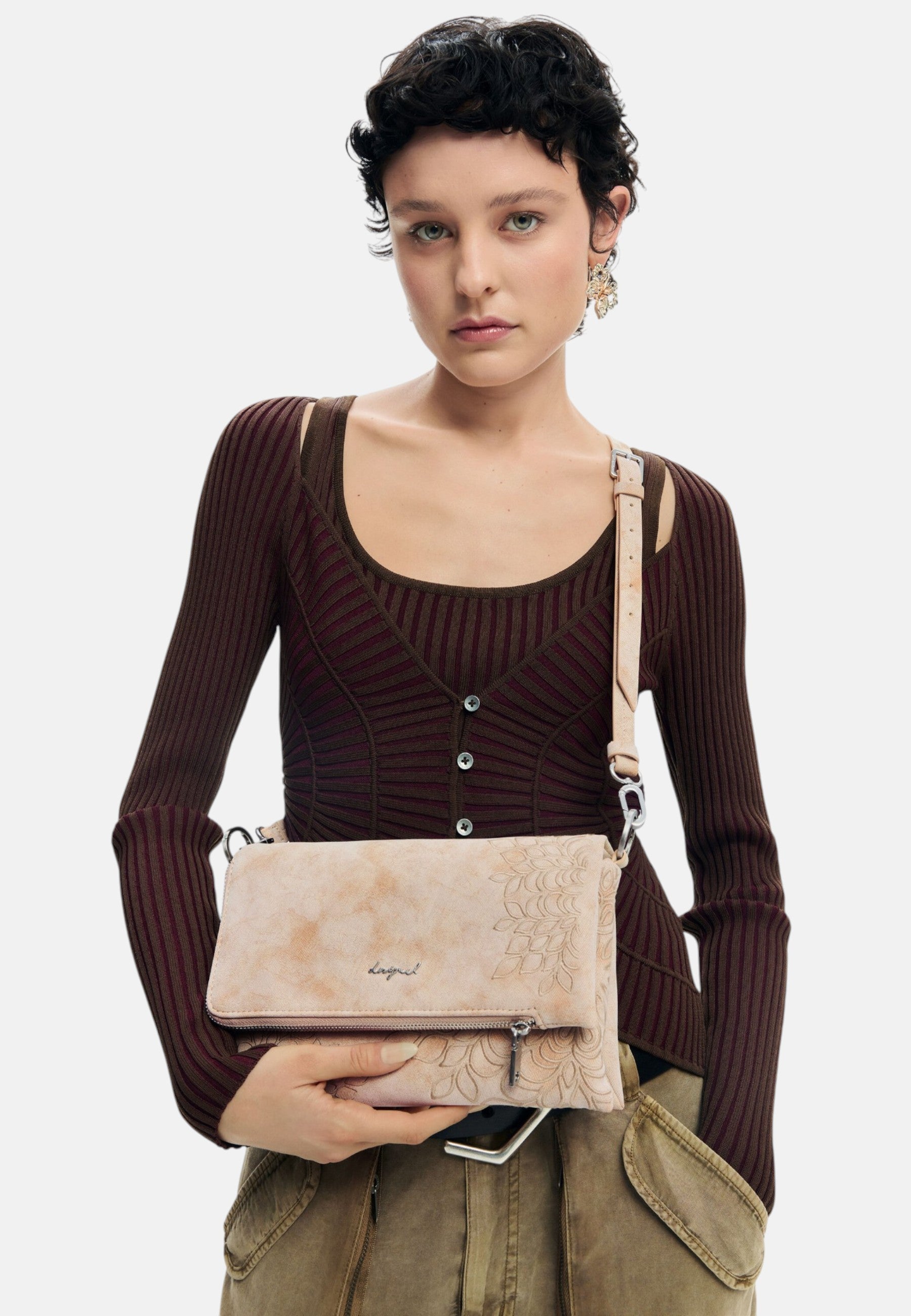 Borsa A Spalla Donna Desigual  Bag Sierra Sand Murano 26SAXPB9