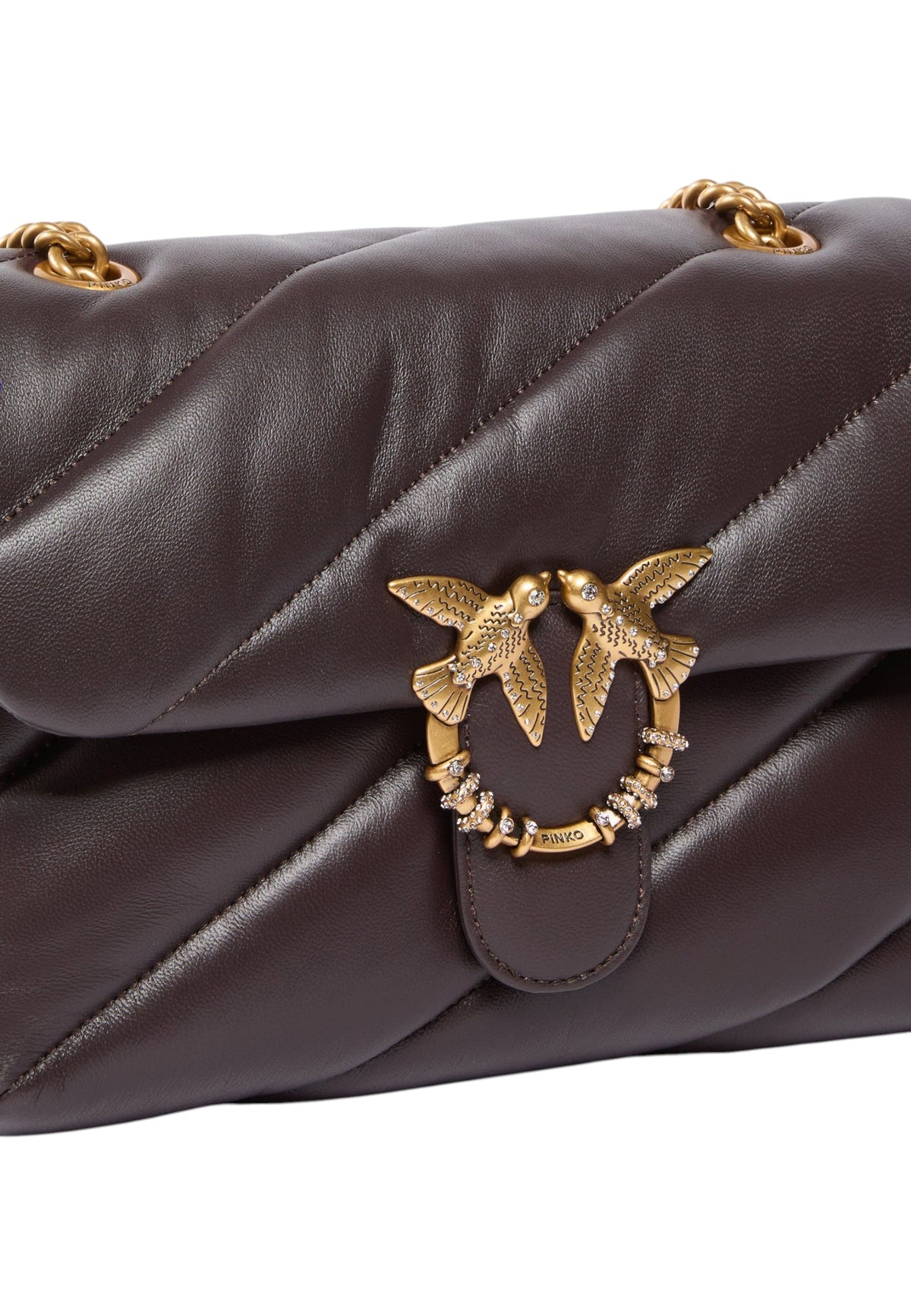 Borsa A Tracolla Donna Pinko Nappa trapuntata, nuova fibbia Love Birds, tracolla a catena, misure 27 x 9 x 19 cm Love Puff Classic New Buckle 107057A0F2