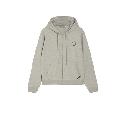 Felpa Con Zip Uomo Trussardi Con Cappuccio Small Greyhound Print Melange Cotton Medium Weight 52F00301-1T006317