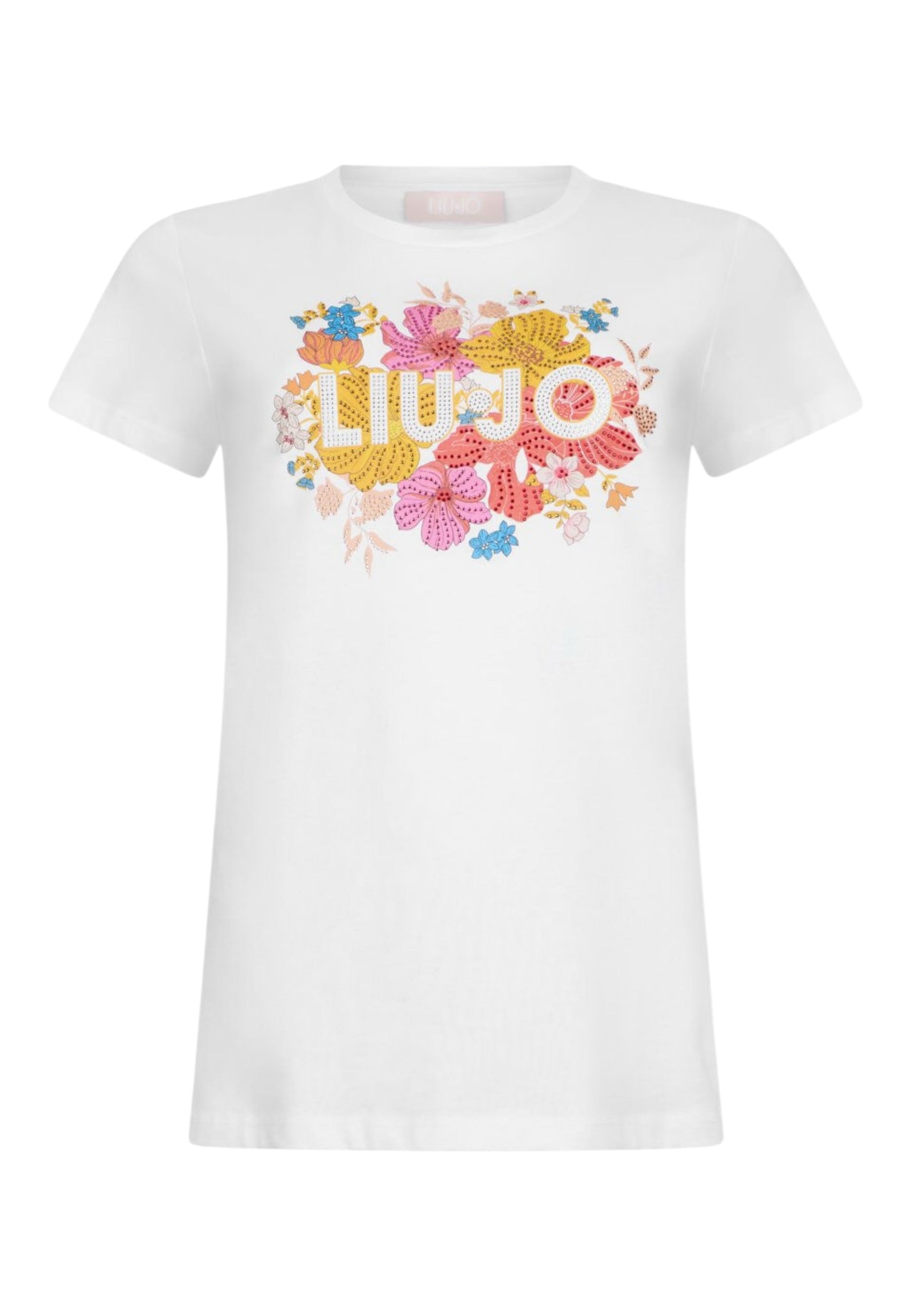 T-Shirt Manica Corta Donna Liu Jo Liujo Red Blooming Eco Line WA6493JS923