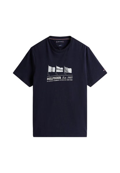 T-Shirt Manica Corta Uomo Tommy Hilfiger  Hilfiger Flags