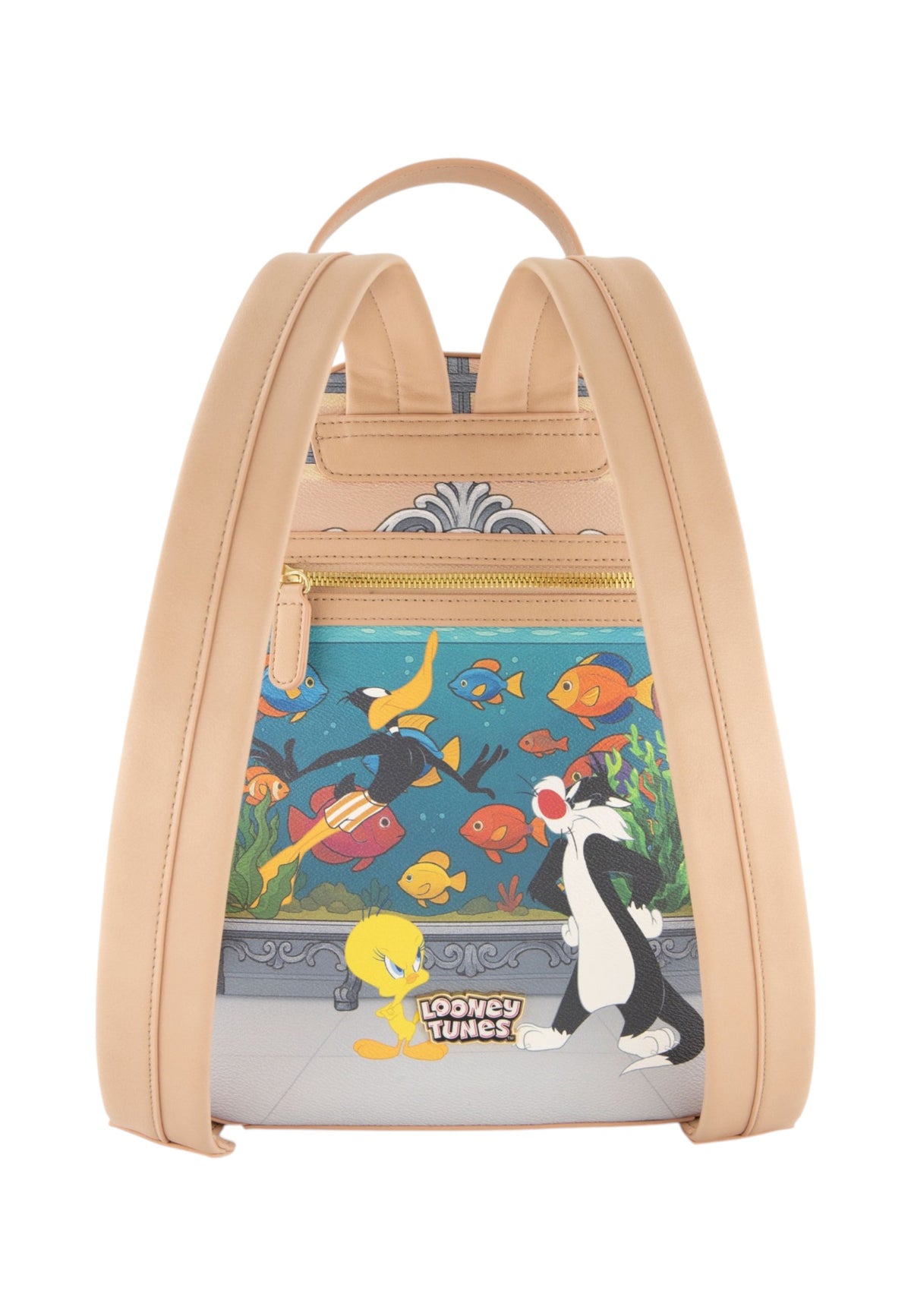 Zaino  Donna Braccialini Zaino compatto, Singolo con tracolle regolabili, Chiusura con zip, Due tasche interne, una con zip e una aperta, Stampa illustrata Looney Tunes, Dimensioni: 45 x 12 x 29 Cm Allround LT LT293YY