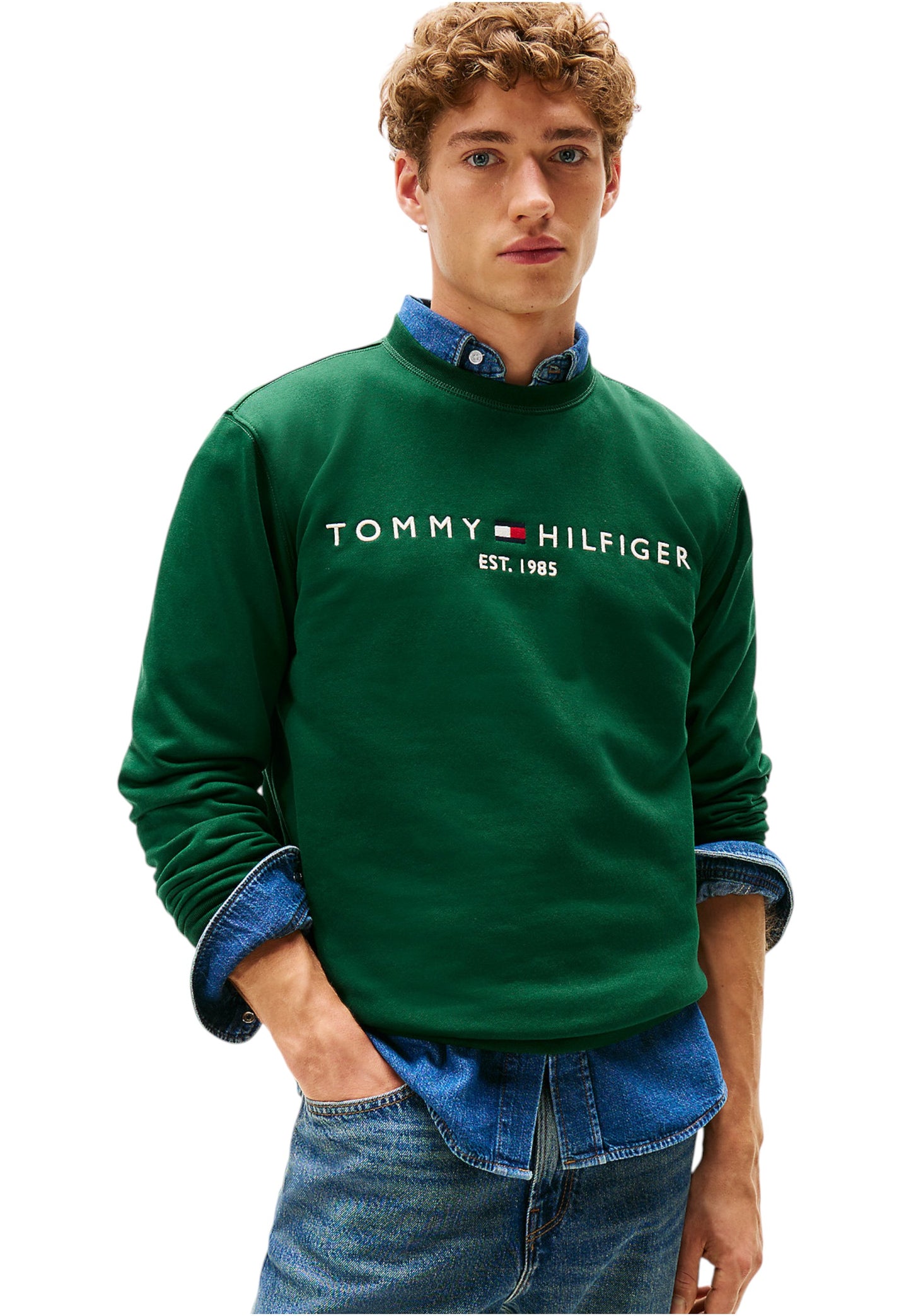 Felpa A Girocollo Uomo Tommy Hilfiger  Tommy Logo MW0MW11596