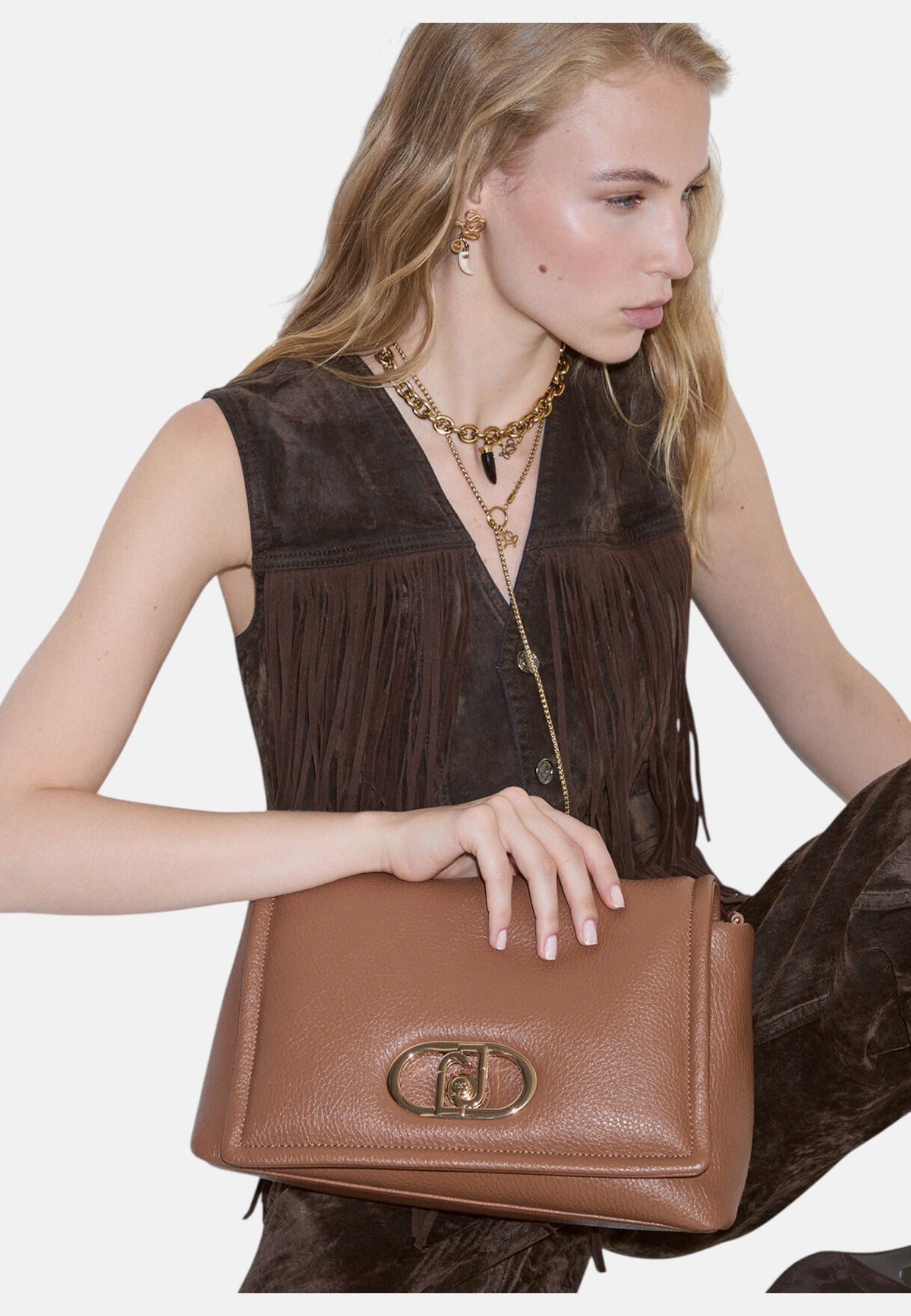 Borsa A Tracolla Donna Liu Jo Grande Con Patta  AF6147E1109