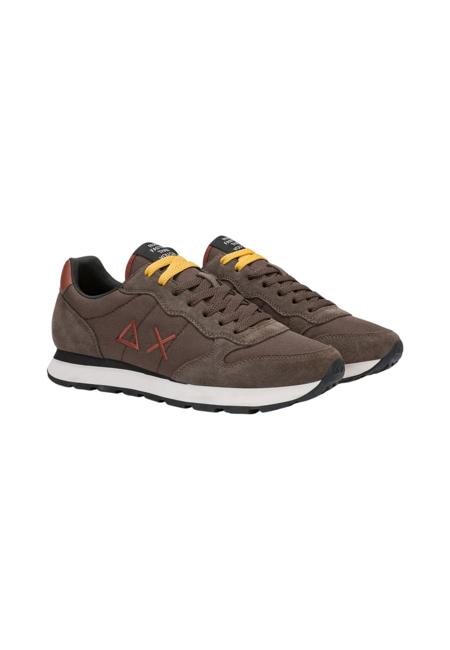 Sneakers Basse Uomo Sun68 Stile Running, Logo Ricamato, Nylon E Suede Tom Solid Z46101